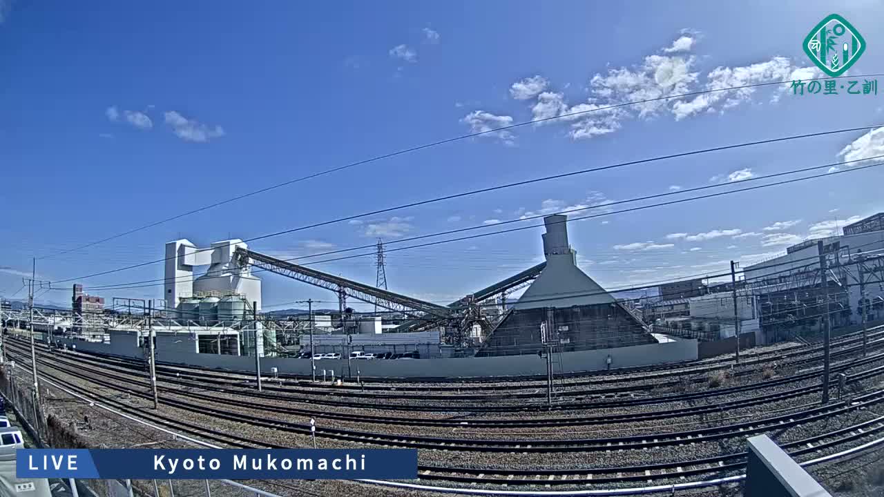 Kyoto, Muko ,JR Kyoto-Mukomashi Railway Crossing & Kuzenakakuzecho, Minami Industrial Zone ( 京都府・向日市・JR京都向日市鉄道道路・久前仲世町・南工業地帯 ) Live Cam  - Uryu, Teradocho, Muko, Kyoto, Kyōto, Kansai, Japan
