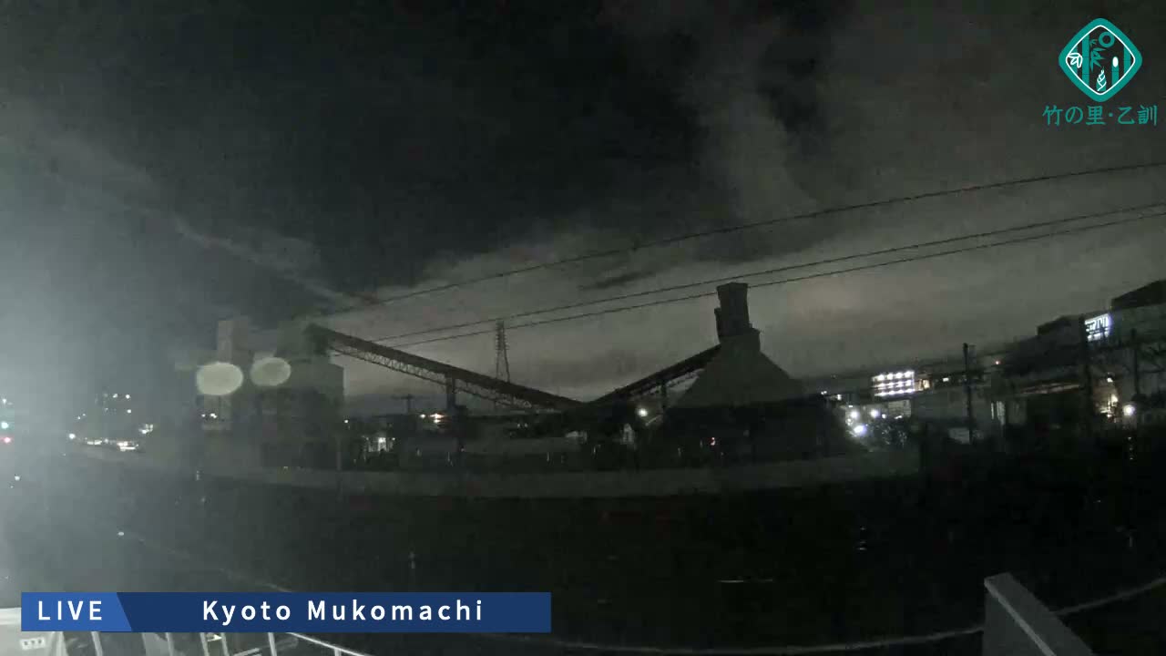 Kyoto, Muko ,JR Kyoto-Mukomashi Railway Crossing & Kuzenakakuzecho, Minami Industrial Zone ( 京都府・向日市・JR京都向日市鉄道道路・久前仲世町・南工業地帯 ) Live Cam  - Uryu, Teradocho, Muko, Kyoto, Kyōto, Kansai, Japan