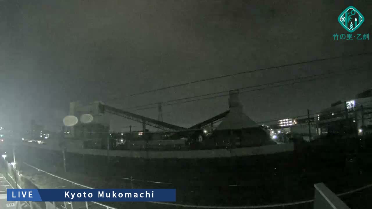 Kyoto, Muko ,JR Kyoto-Mukomashi Railway Crossing & Kuzenakakuzecho, Minami Industrial Zone ( 京都府・向日市・JR京都向日市鉄道道路・久前仲世町・南工業地帯 ) Live Cam  - Uryu, Teradocho, Muko, Kyoto, Kyōto, Kansai, Japan