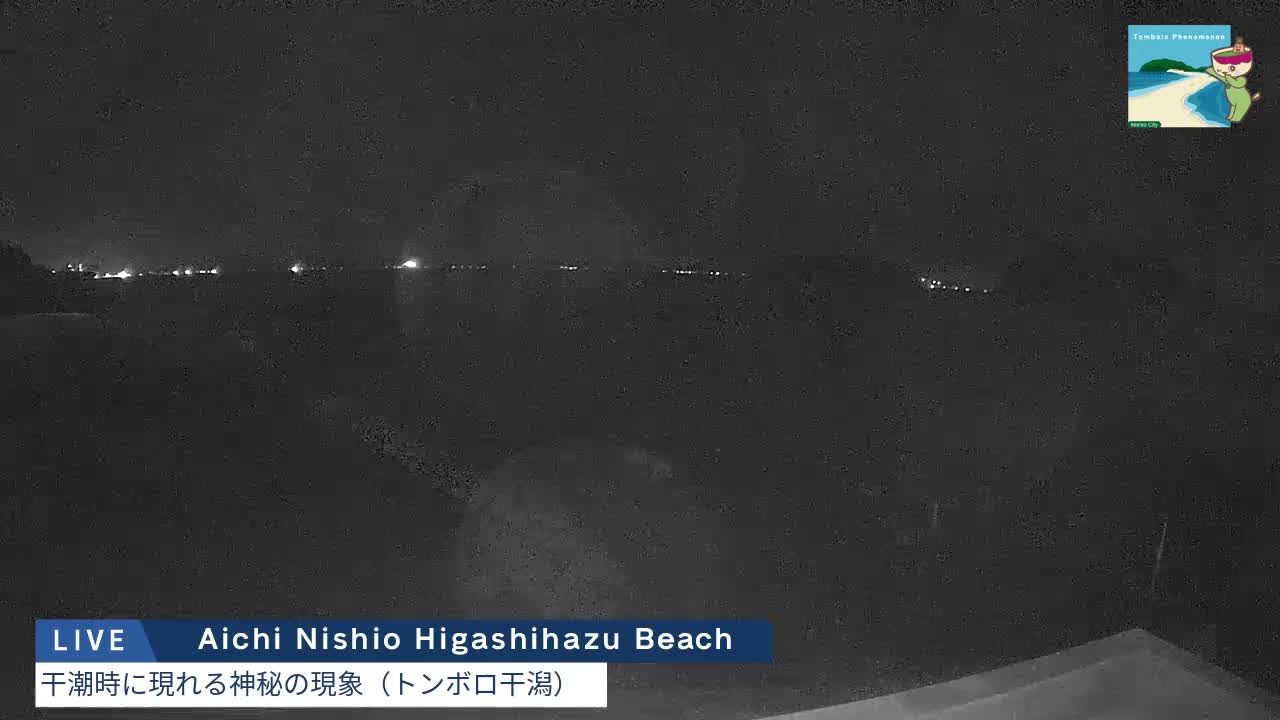 Aichi, Nishio Higashi-hazu Beach Maejima Island & Mikawa Bay ( 愛知県 西尾市 東幡豆海岸 前島と三河湾 )  Live Cam - Shinden, Hazu, Nishio, Aichi, Chubu, Honshu, Japan
