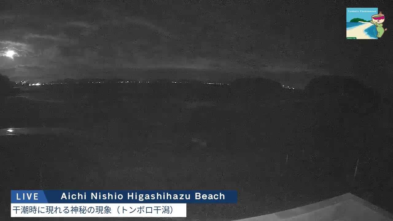 Aichi, Nishio Higashi-hazu Beach Maejima Island & Mikawa Bay ( 愛知県 西尾市 東幡豆海岸 前島と三河湾 )  Live Cam - Shinden, Hazu, Nishio, Aichi, Chubu, Honshu, Japan