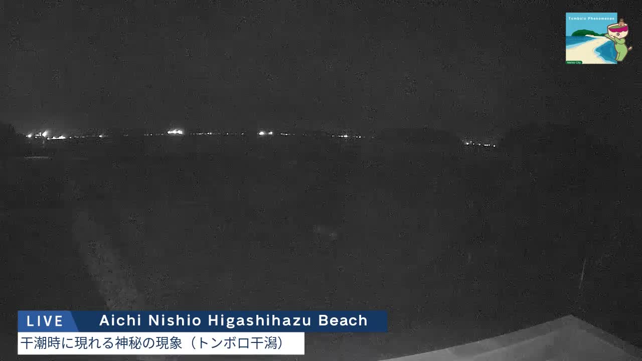 Aichi, Nishio Higashi-hazu Beach Maejima Island & Mikawa Bay ( 愛知県 西尾市 東幡豆海岸 前島と三河湾 )  Live Cam - Shinden, Hazu, Nishio, Aichi, Chubu, Honshu, Japan