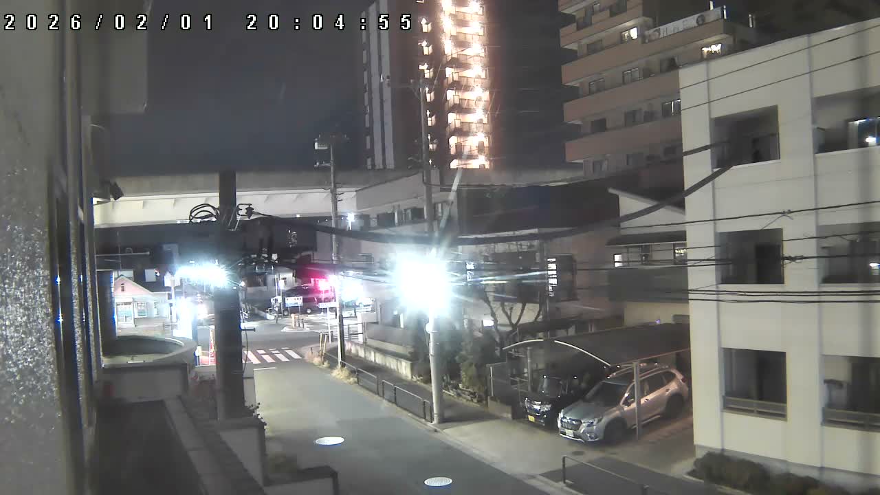 Tokyo, Yazaike, Ogubashi-Dori Avenue / Yazaike 3  Intersection & Nippori Toneri Liner 3. km Viaduct towrads South  ( 東京・谷在家・尾久橋通り / 谷在家3交差点＆日暮里舎人ライナー高架橋 ) Live Cam -  1 Chome, Yazaike, Adachi-ku, Tokyo, Kanto, Honshu, Japan