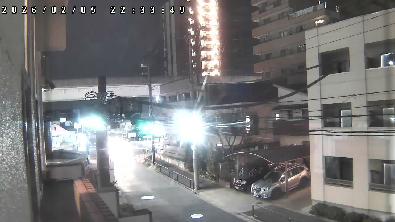 Tokyo, Yazaike, Ogubashi-Dori Avenue / Yazaike 3  Intersection & Nippori Toneri Liner 3. km Viaduct towrads South  ( 東京・谷在家・尾久橋通り / 谷在家3交差点＆日暮里舎人ライナー高架橋 ) Live Cam -  1 Chome, Yazaike, Adachi-ku, Tokyo, Kanto, Honshu, Japan