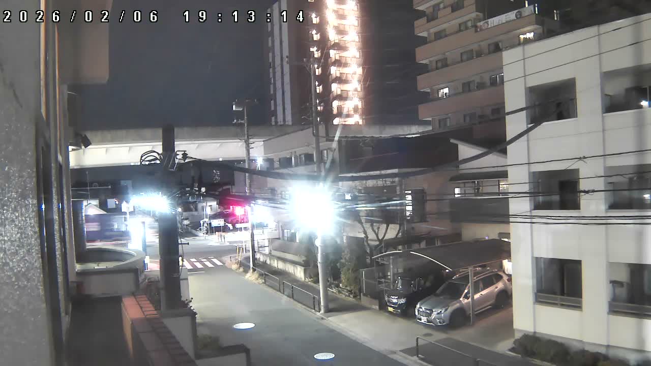 Tokyo, Yazaike, Ogubashi-Dori Avenue / Yazaike 3  Intersection & Nippori Toneri Liner 3. km Viaduct towrads South  ( 東京・谷在家・尾久橋通り / 谷在家3交差点＆日暮里舎人ライナー高架橋 ) Live Cam -  1 Chome, Yazaike, Adachi-ku, Tokyo, Kanto, Honshu, Japan