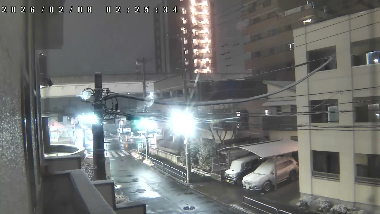 Tokyo, Yazaike, Ogubashi-Dori Avenue / Yazaike 3  Intersection & Nippori Toneri Liner 3. km Viaduct towrads South  ( 東京・谷在家・尾久橋通り / 谷在家3交差点＆日暮里舎人ライナー高架橋 ) Live Cam -  1 Chome, Yazaike, Adachi-ku, Tokyo, Kanto, Honshu, Japan