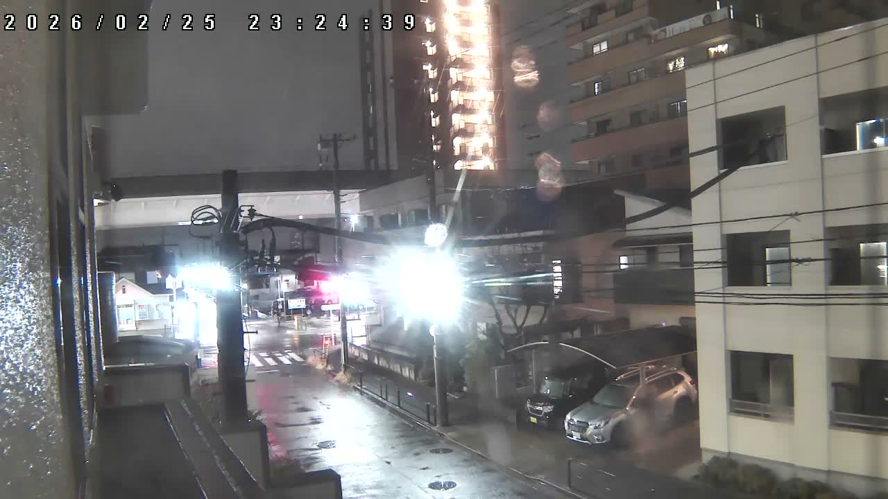 Tokyo, Yazaike, Ogubashi-Dori Avenue / Yazaike 3  Intersection & Nippori Toneri Liner 3. km Viaduct towrads South  ( 東京・谷在家・尾久橋通り / 谷在家3交差点＆日暮里舎人ライナー高架橋 ) Live Cam -  1 Chome, Yazaike, Adachi-ku, Tokyo, Kanto, Honshu, Japan