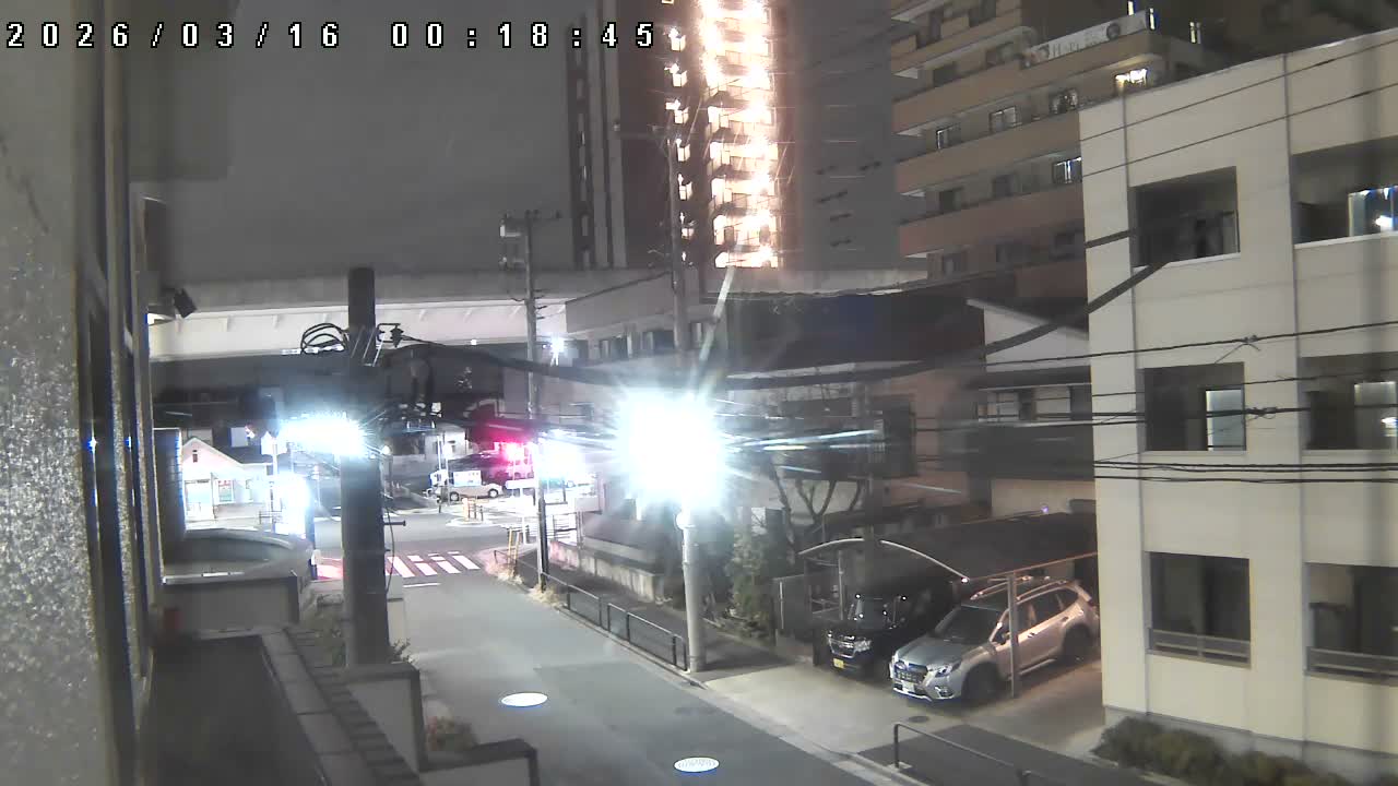 Tokyo, Yazaike, Ogubashi-Dori Avenue / Yazaike 3  Intersection & Nippori Toneri Liner 3. km Viaduct towrads South  ( 東京・谷在家・尾久橋通り / 谷在家3交差点＆日暮里舎人ライナー高架橋 ) Live Cam -  1 Chome, Yazaike, Adachi-ku, Tokyo, Kanto, Honshu, Japan