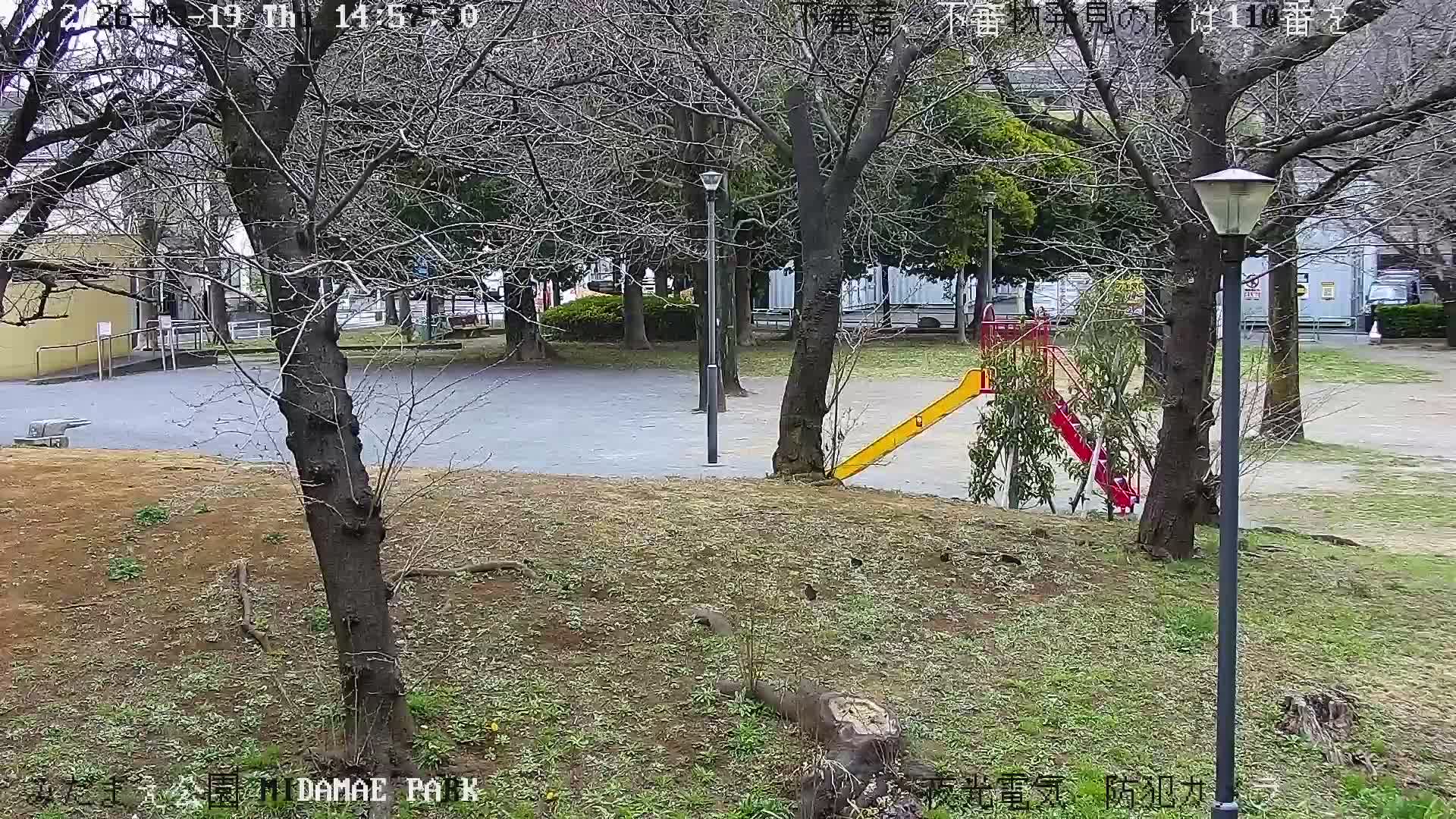 Tokyo, Yazaike, Adachi Kuritsu Midamae Park towards South ( 東京・谷在家・足立区立御大前公園南方面 ) Live Cam - 1 Chome, Yazaike, Adachi-ku, Tokyo, Kanto, Honshu, Japan