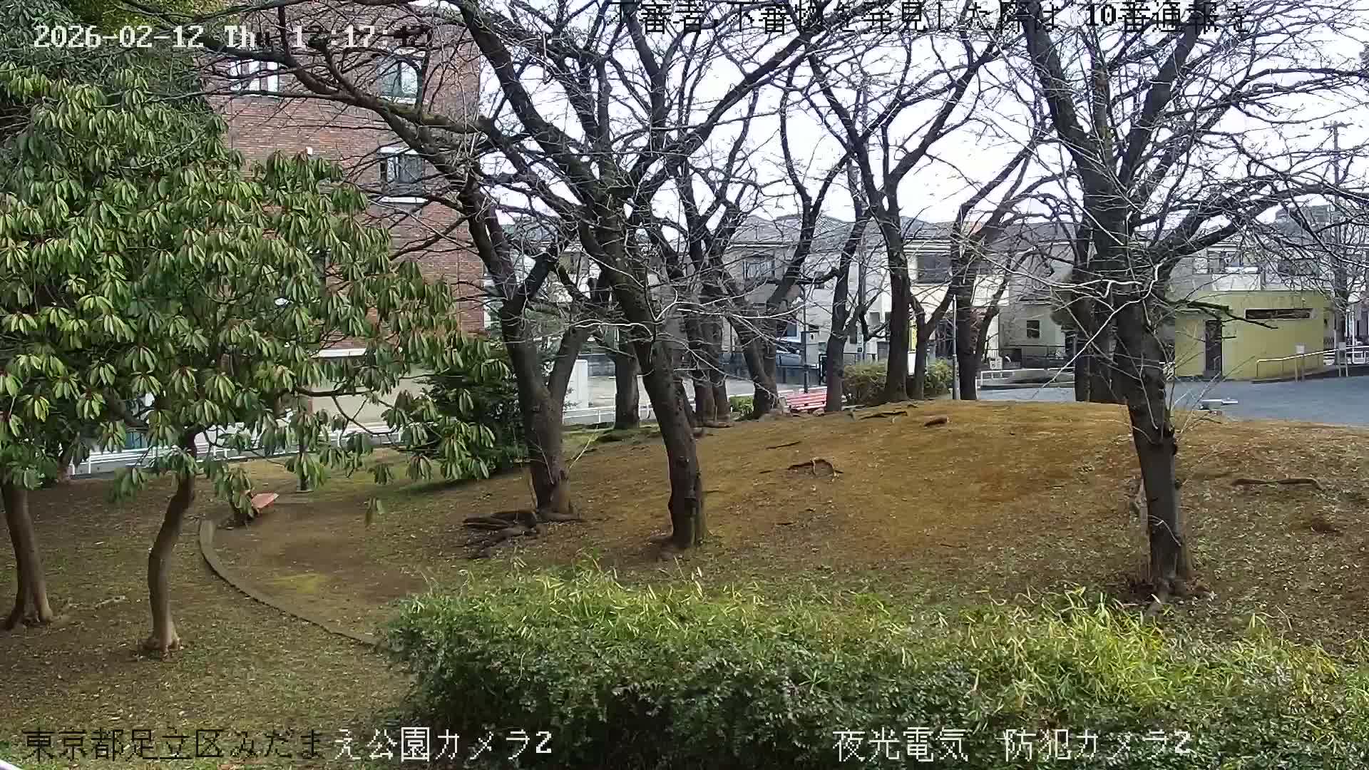 Tokyo, Yazaike, Adachi Kuritsu Midamae Park towards East ( 東京・谷在家・足立区立御大前公園東方向 ) Live Cam - 1 Chome, Yazaike, Adachi-ku, Tokyo, Kanto, Honshu, Japan