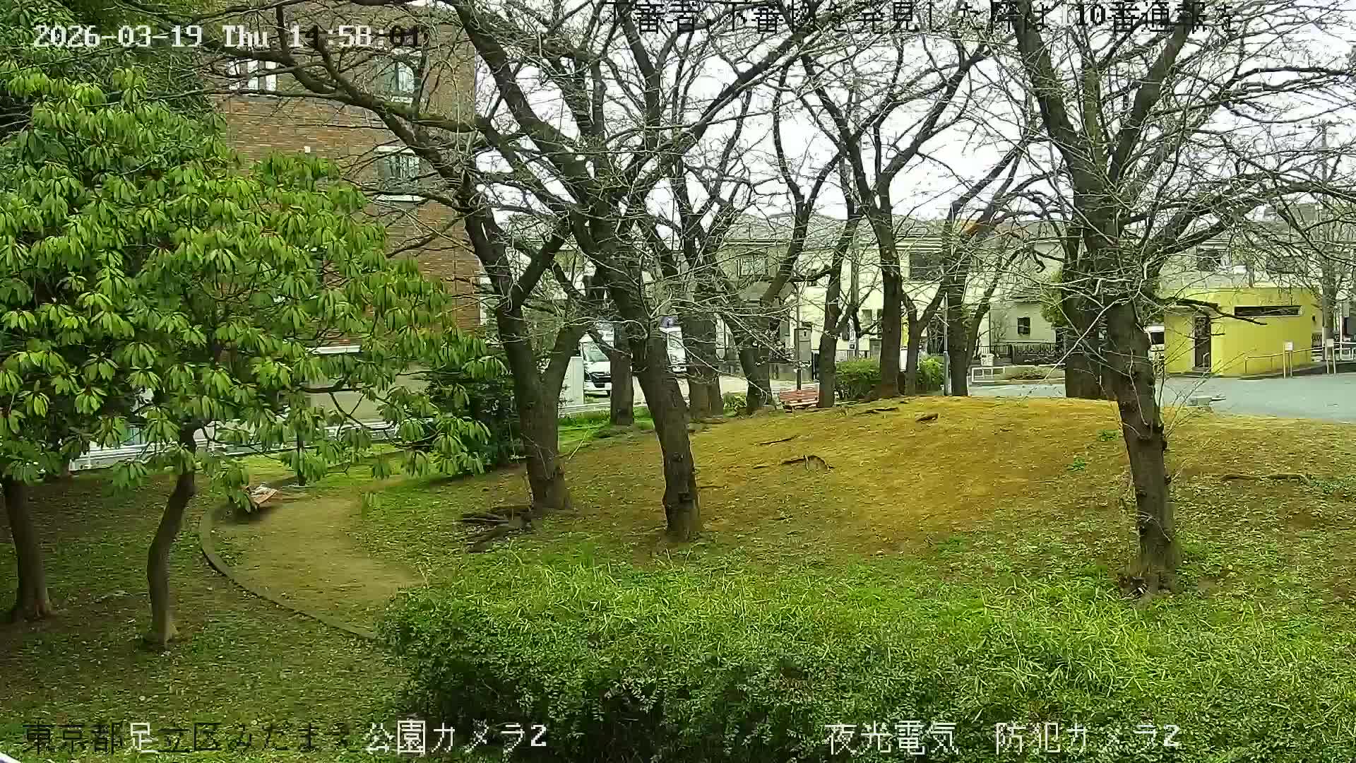 Tokyo, Yazaike, Adachi Kuritsu Midamae Park towards East ( 東京・谷在家・足立区立御大前公園東方向 ) Live Cam - 1 Chome, Yazaike, Adachi-ku, Tokyo, Kanto, Honshu, Japan