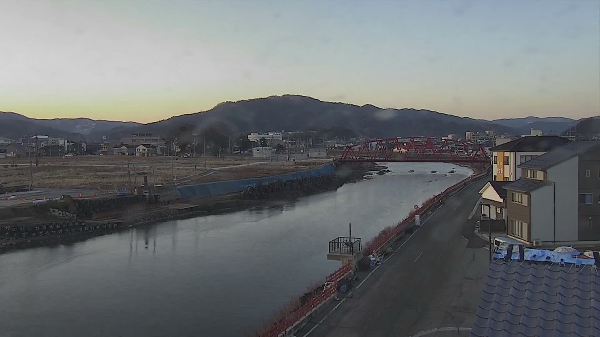 Ishikawa, Wajima City towards South&East View & Kawaharata River ( 石川県輪島市、南側の景色と川原田川方面 ) PTZ Live Cam  - Shimomachi, Fugeshimachi, Wajima, Ishikawa, Chūbu, Honshu, Japan