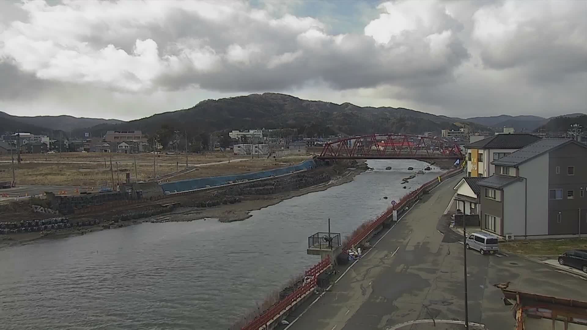 Ishikawa, Wajima City towards South&East View & Kawaharata River ( 石川県輪島市、南側の景色と川原田川方面 ) PTZ Live Cam  - Shimomachi, Fugeshimachi, Wajima, Ishikawa, Chūbu, Honshu, Japan