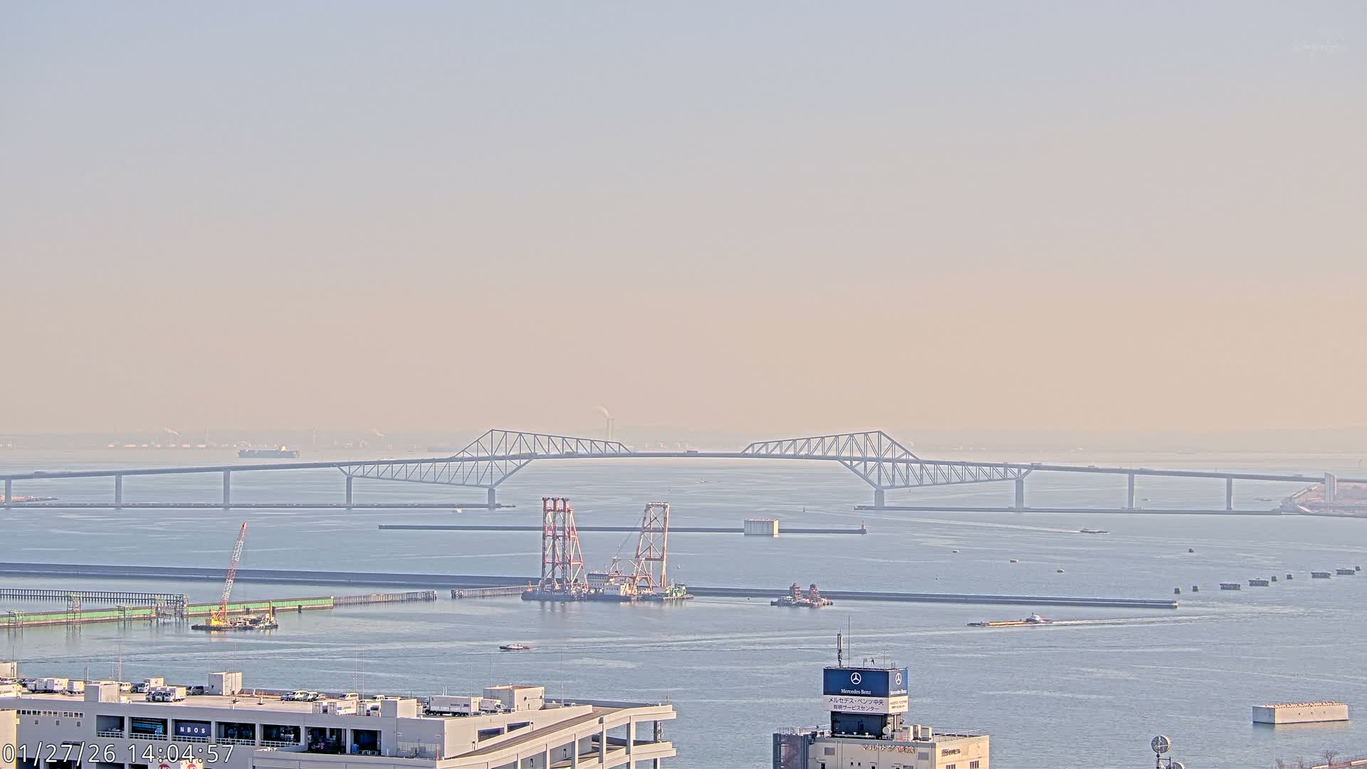 Tokyo,  Gate Bridge & Tokyo Port Inner Harbor ( 東京、ゲートブリッジ、東京港内港 ) Live Cam -1 Chome, Ariake, Koto, Tokyo, Kantō, Honshu, Japan