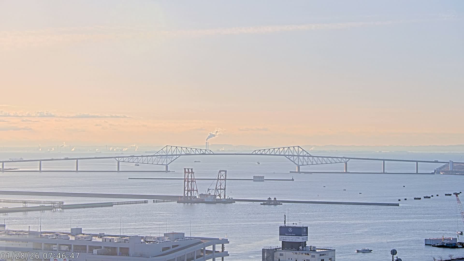 Tokyo,  Gate Bridge & Tokyo Port Inner Harbor ( 東京、ゲートブリッジ、東京港内港 ) Live Cam -1 Chome, Ariake, Koto, Tokyo, Kantō, Honshu, Japan