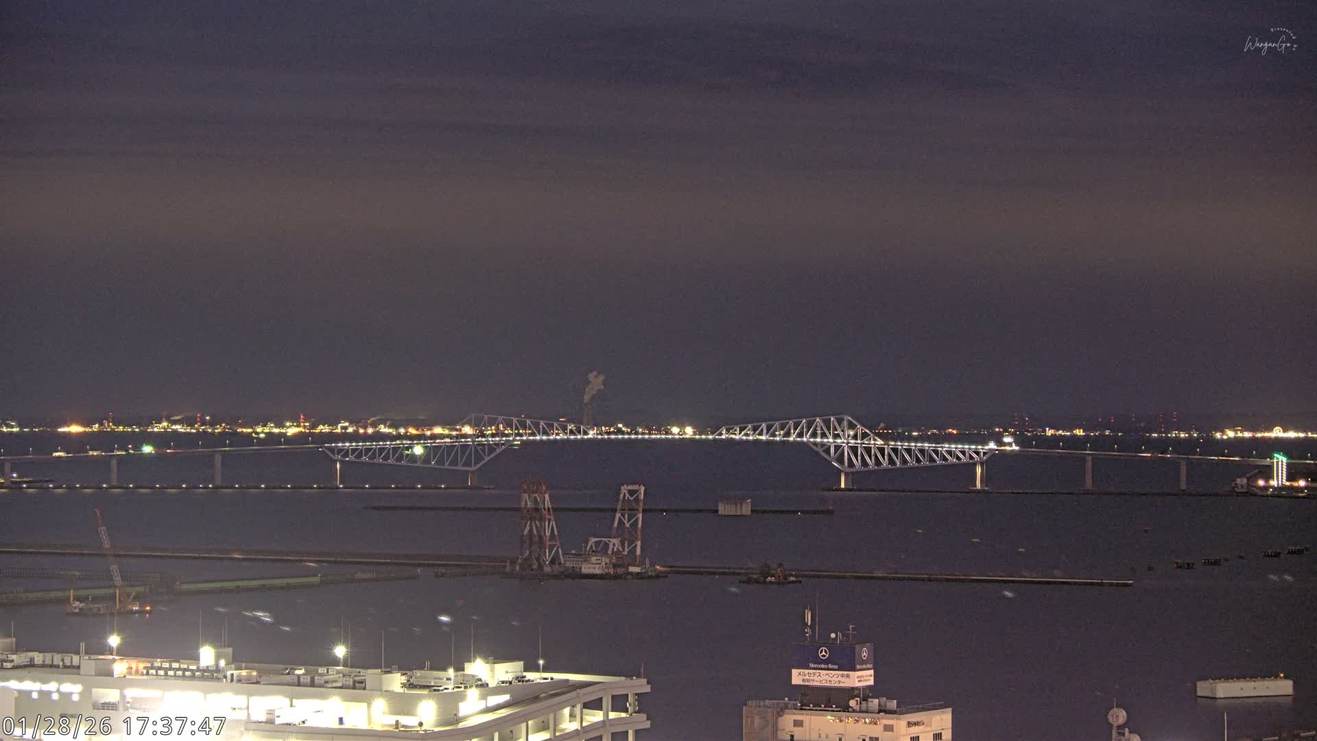 Tokyo,  Gate Bridge & Tokyo Port Inner Harbor ( 東京、ゲートブリッジ、東京港内港 ) Live Cam -1 Chome, Ariake, Koto, Tokyo, Kantō, Honshu, Japan