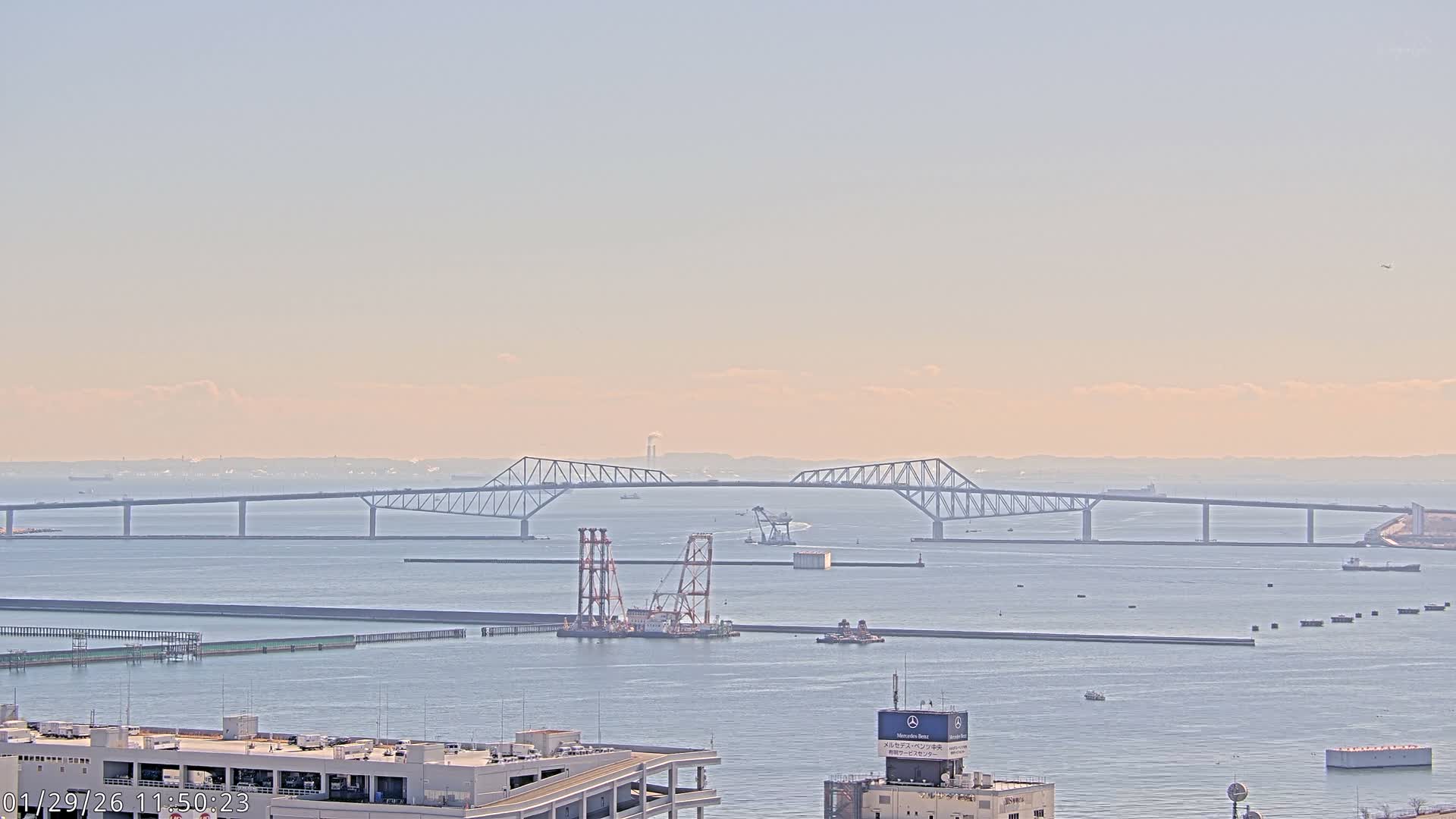 Tokyo,  Gate Bridge & Tokyo Port Inner Harbor ( 東京、ゲートブリッジ、東京港内港 ) Live Cam -1 Chome, Ariake, Koto, Tokyo, Kantō, Honshu, Japan