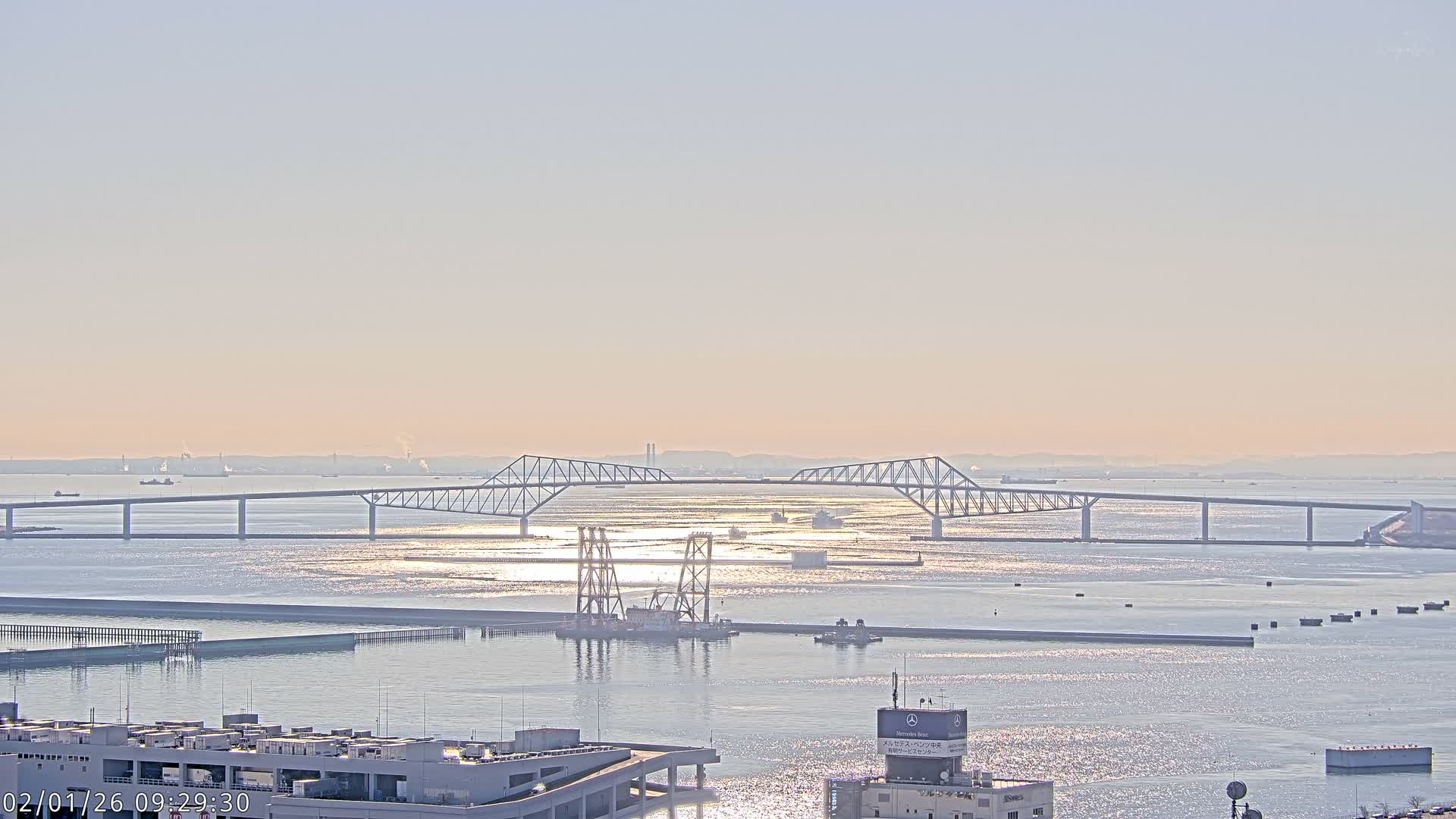 Tokyo,  Gate Bridge & Tokyo Port Inner Harbor ( 東京、ゲートブリッジ、東京港内港 ) Live Cam -1 Chome, Ariake, Koto, Tokyo, Kantō, Honshu, Japan