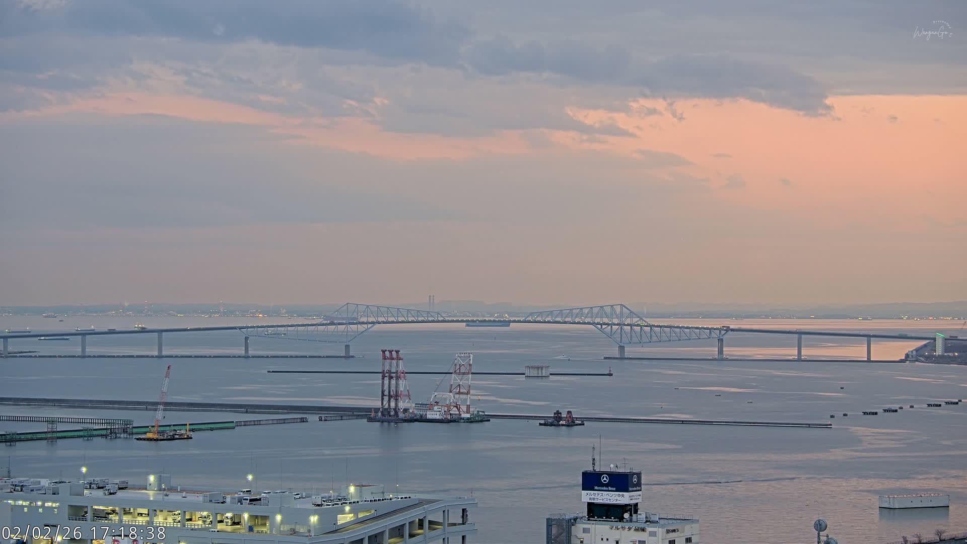 Tokyo,  Gate Bridge & Tokyo Port Inner Harbor ( 東京、ゲートブリッジ、東京港内港 ) Live Cam -1 Chome, Ariake, Koto, Tokyo, Kantō, Honshu, Japan