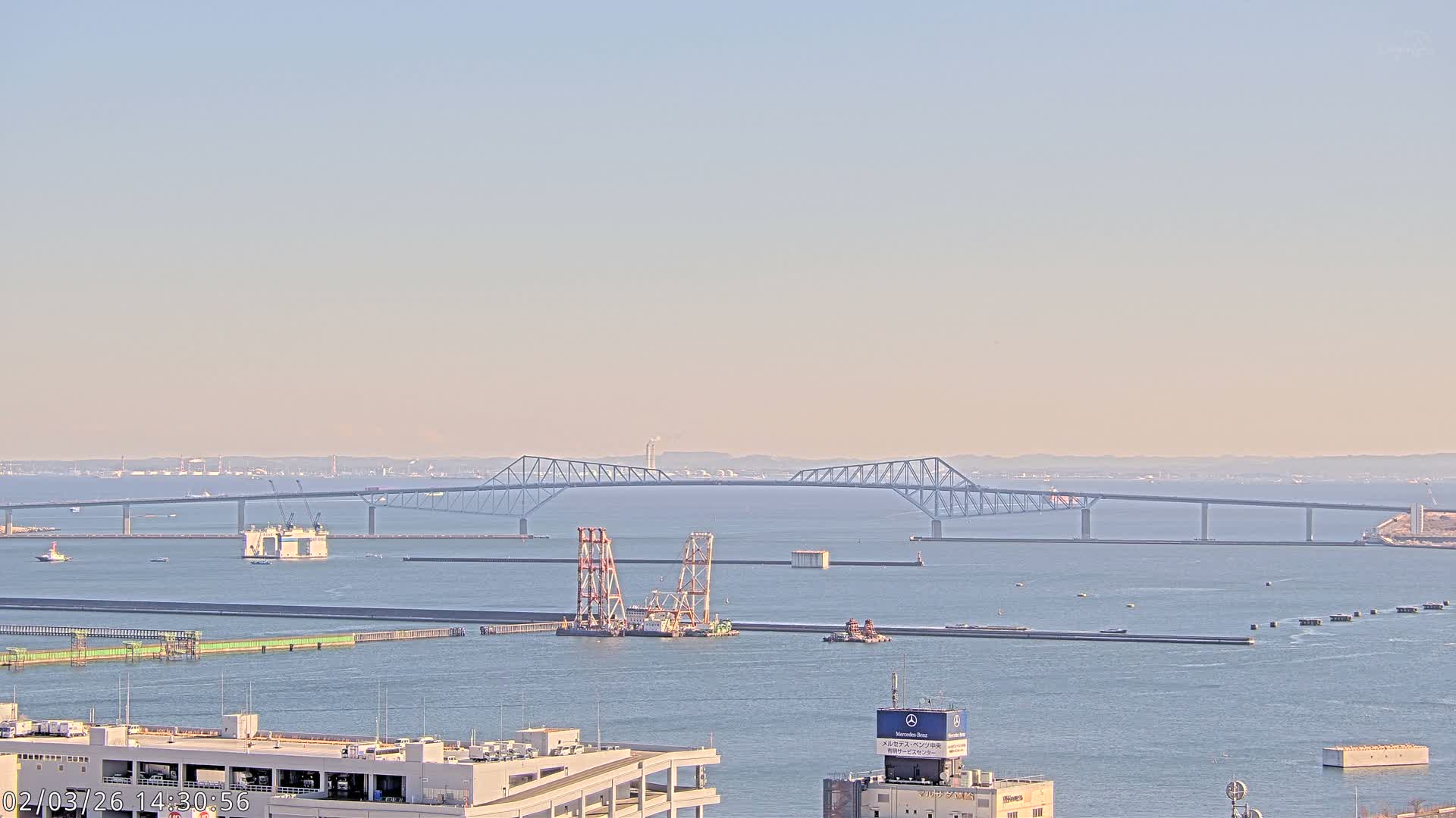 Tokyo,  Gate Bridge & Tokyo Port Inner Harbor ( 東京、ゲートブリッジ、東京港内港 ) Live Cam -1 Chome, Ariake, Koto, Tokyo, Kantō, Honshu, Japan