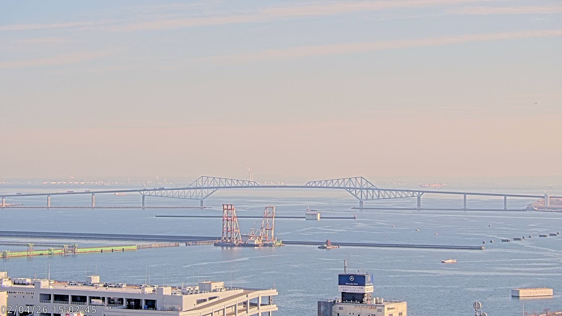 Tokyo,  Gate Bridge & Tokyo Port Inner Harbor ( 東京、ゲートブリッジ、東京港内港 ) Live Cam -1 Chome, Ariake, Koto, Tokyo, Kantō, Honshu, Japan