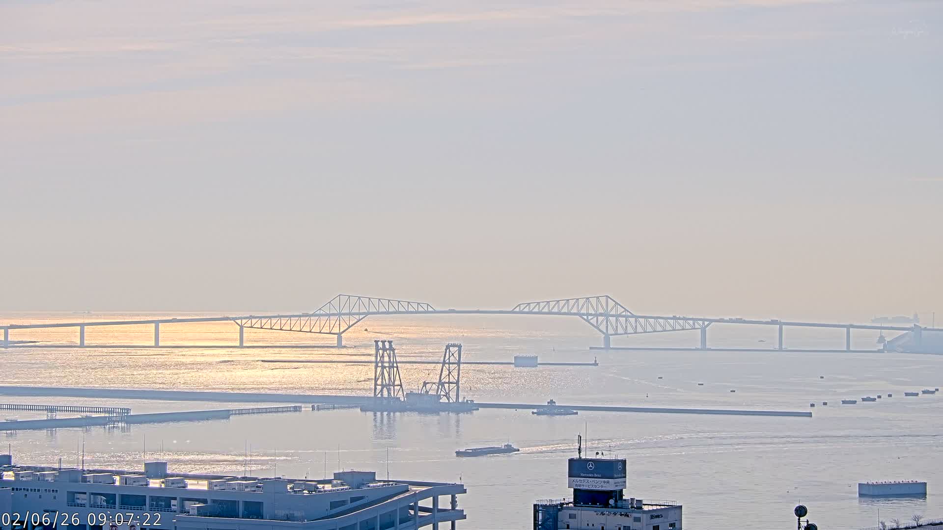 Tokyo,  Gate Bridge & Tokyo Port Inner Harbor ( 東京、ゲートブリッジ、東京港内港 ) Live Cam -1 Chome, Ariake, Koto, Tokyo, Kantō, Honshu, Japan
