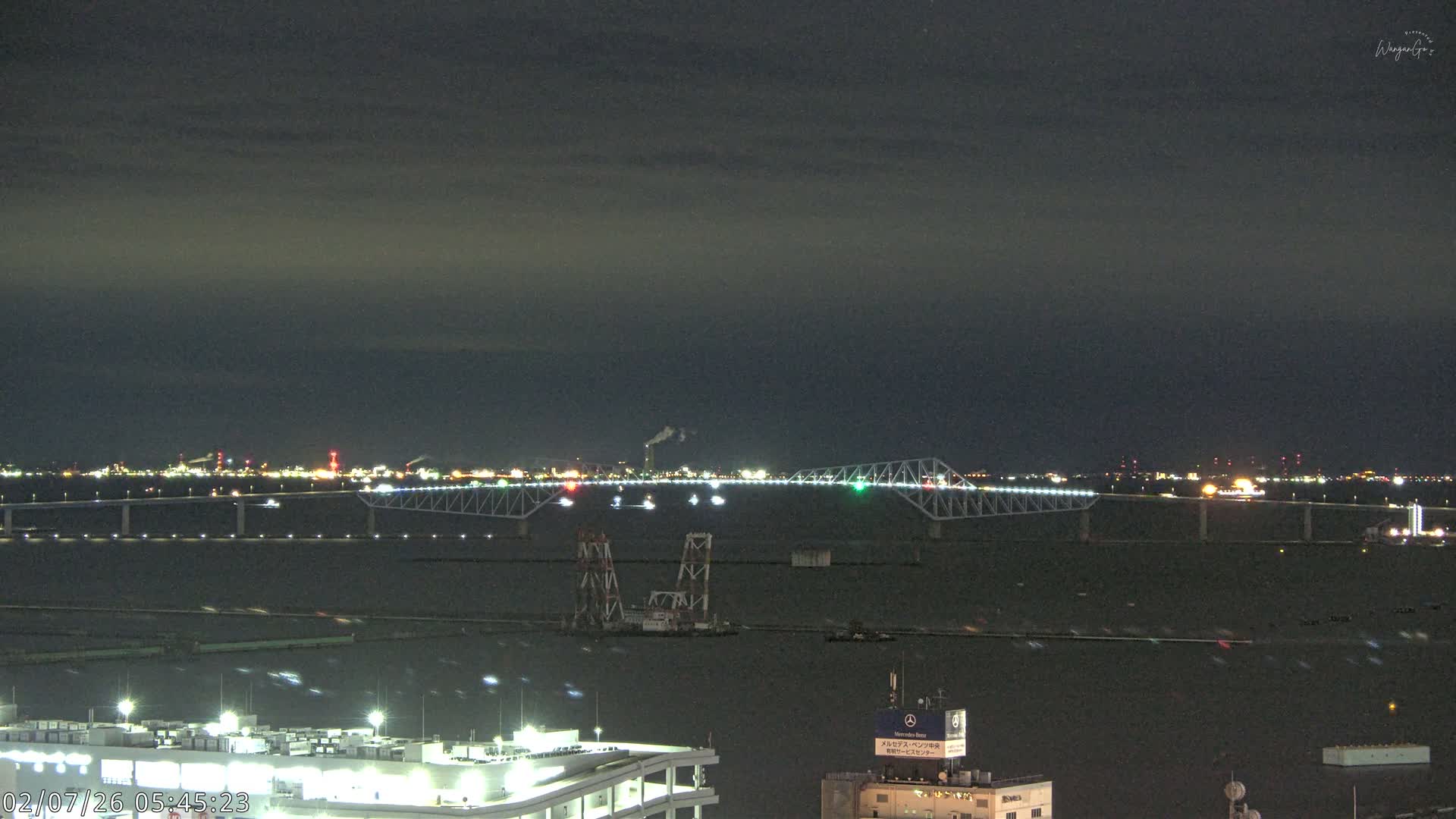 Tokyo,  Gate Bridge & Tokyo Port Inner Harbor ( 東京、ゲートブリッジ、東京港内港 ) Live Cam -1 Chome, Ariake, Koto, Tokyo, Kantō, Honshu, Japan