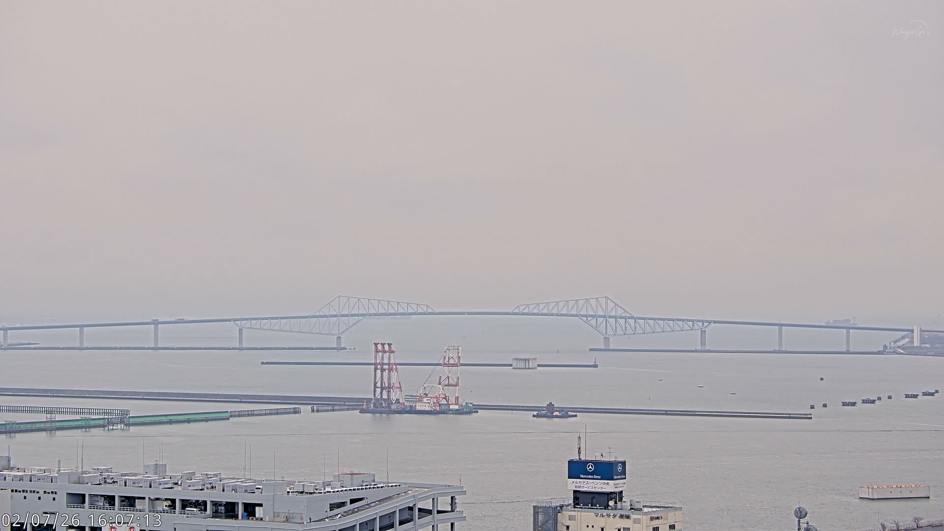 Tokyo,  Gate Bridge & Tokyo Port Inner Harbor ( 東京、ゲートブリッジ、東京港内港 ) Live Cam -1 Chome, Ariake, Koto, Tokyo, Kantō, Honshu, Japan