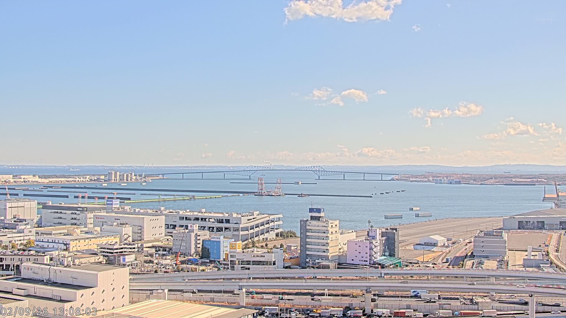 Tokyo,  Gate Bridge & Tokyo Port Inner Harbor ( 東京、ゲートブリッジ、東京港内港 ) Live Cam -1 Chome, Ariake, Koto, Tokyo, Kantō, Honshu, Japan