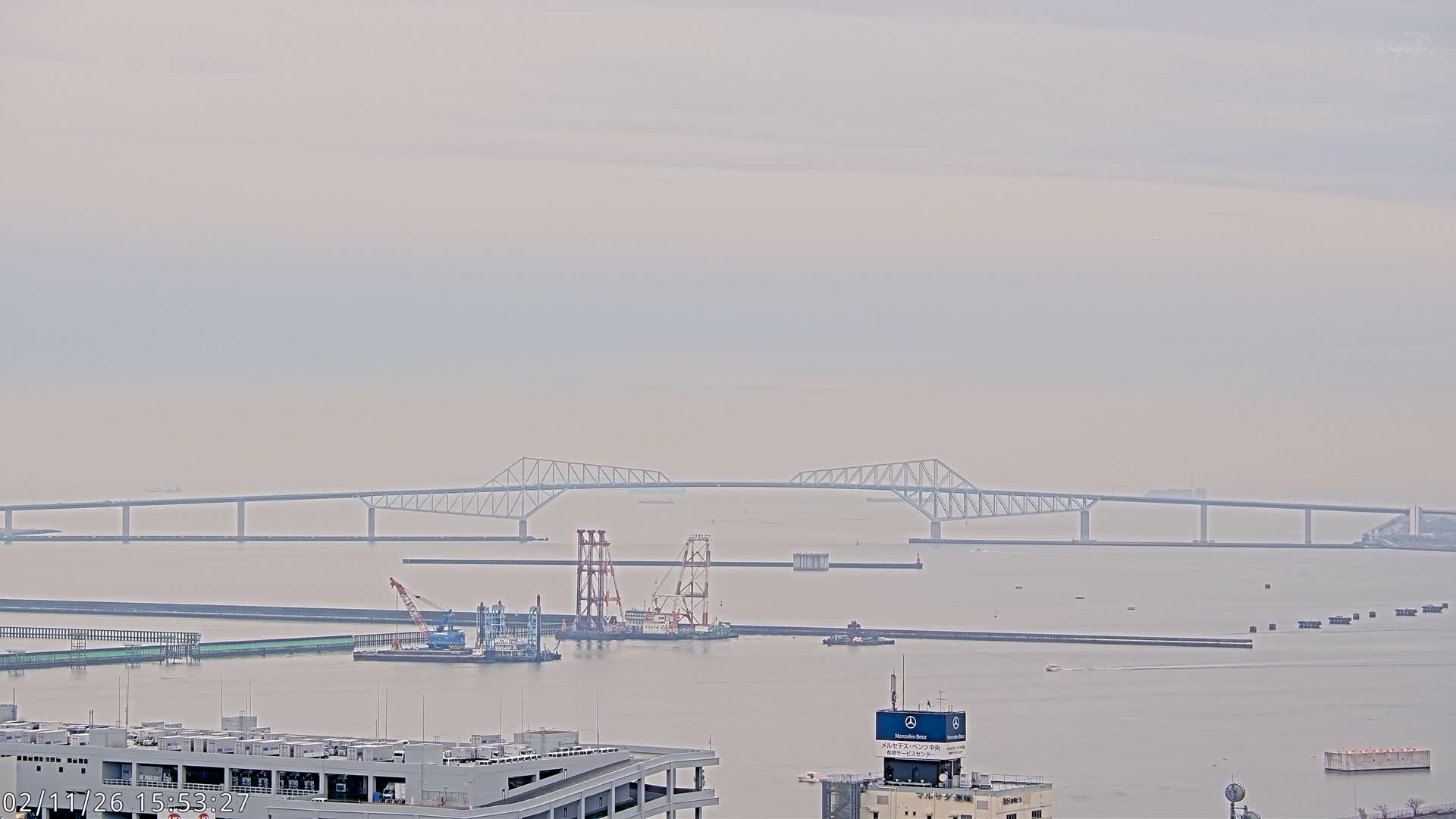 Tokyo,  Gate Bridge & Tokyo Port Inner Harbor ( 東京、ゲートブリッジ、東京港内港 ) Live Cam -1 Chome, Ariake, Koto, Tokyo, Kantō, Honshu, Japan