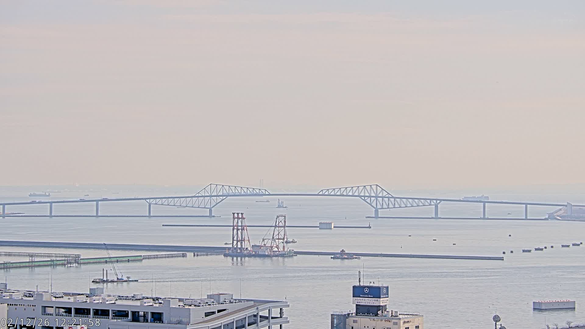 Tokyo,  Gate Bridge & Tokyo Port Inner Harbor ( 東京、ゲートブリッジ、東京港内港 ) Live Cam -1 Chome, Ariake, Koto, Tokyo, Kantō, Honshu, Japan
