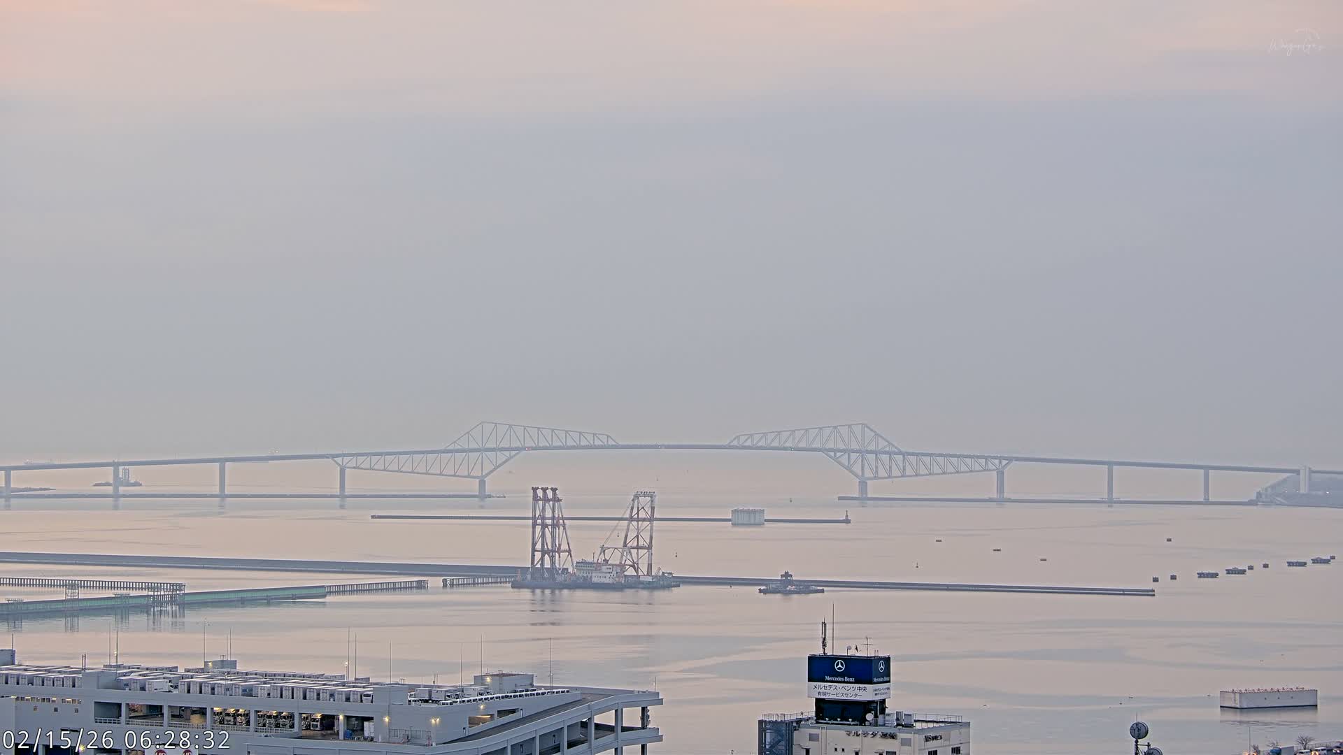 Tokyo,  Gate Bridge & Tokyo Port Inner Harbor ( 東京、ゲートブリッジ、東京港内港 ) Live Cam -1 Chome, Ariake, Koto, Tokyo, Kantō, Honshu, Japan