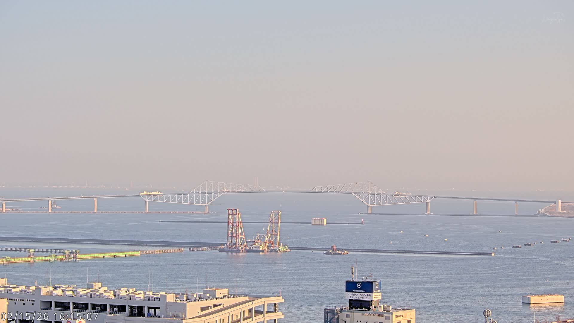 Tokyo,  Gate Bridge & Tokyo Port Inner Harbor ( 東京、ゲートブリッジ、東京港内港 ) Live Cam -1 Chome, Ariake, Koto, Tokyo, Kantō, Honshu, Japan