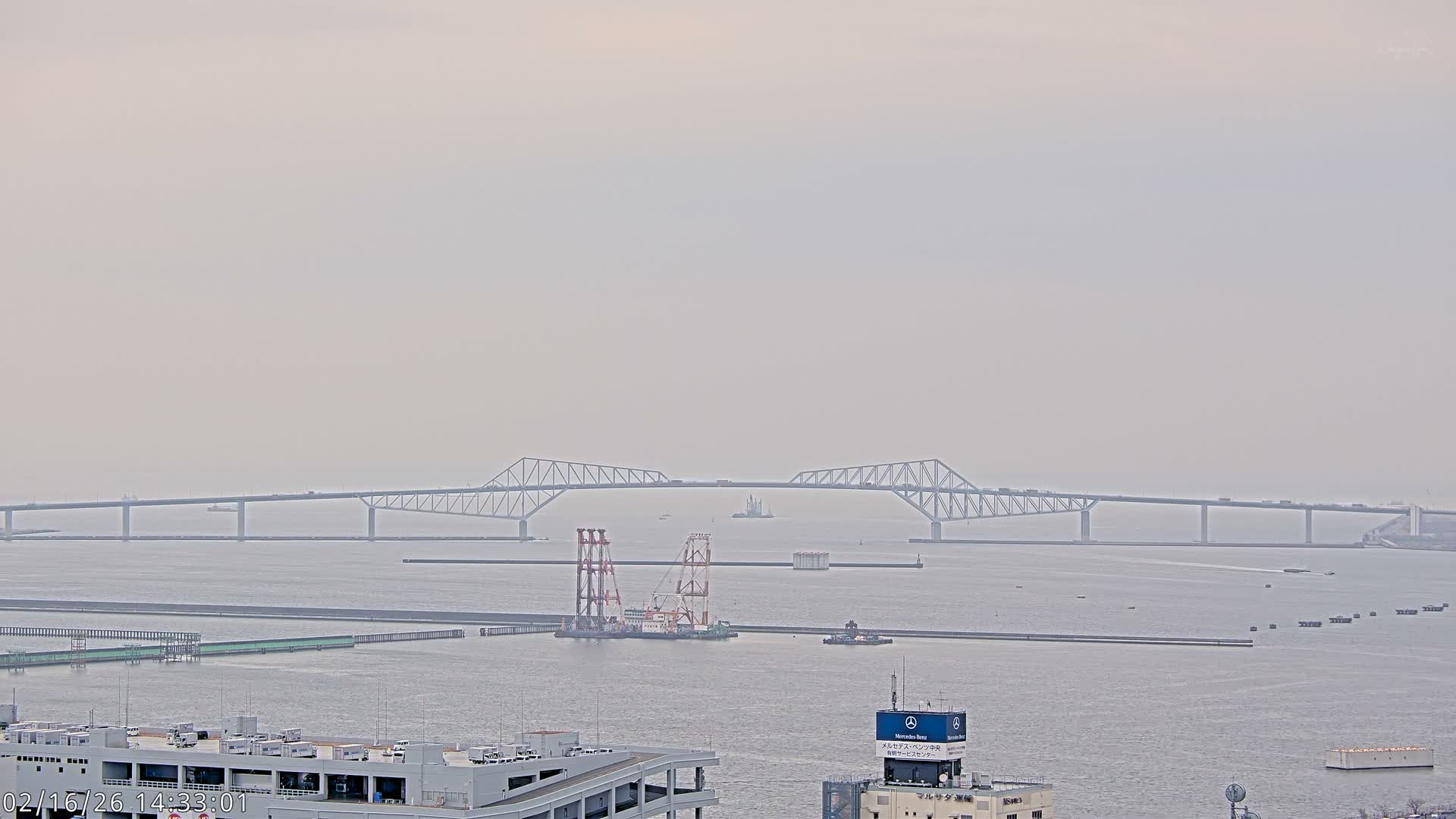 Tokyo,  Gate Bridge & Tokyo Port Inner Harbor ( 東京、ゲートブリッジ、東京港内港 ) Live Cam -1 Chome, Ariake, Koto, Tokyo, Kantō, Honshu, Japan