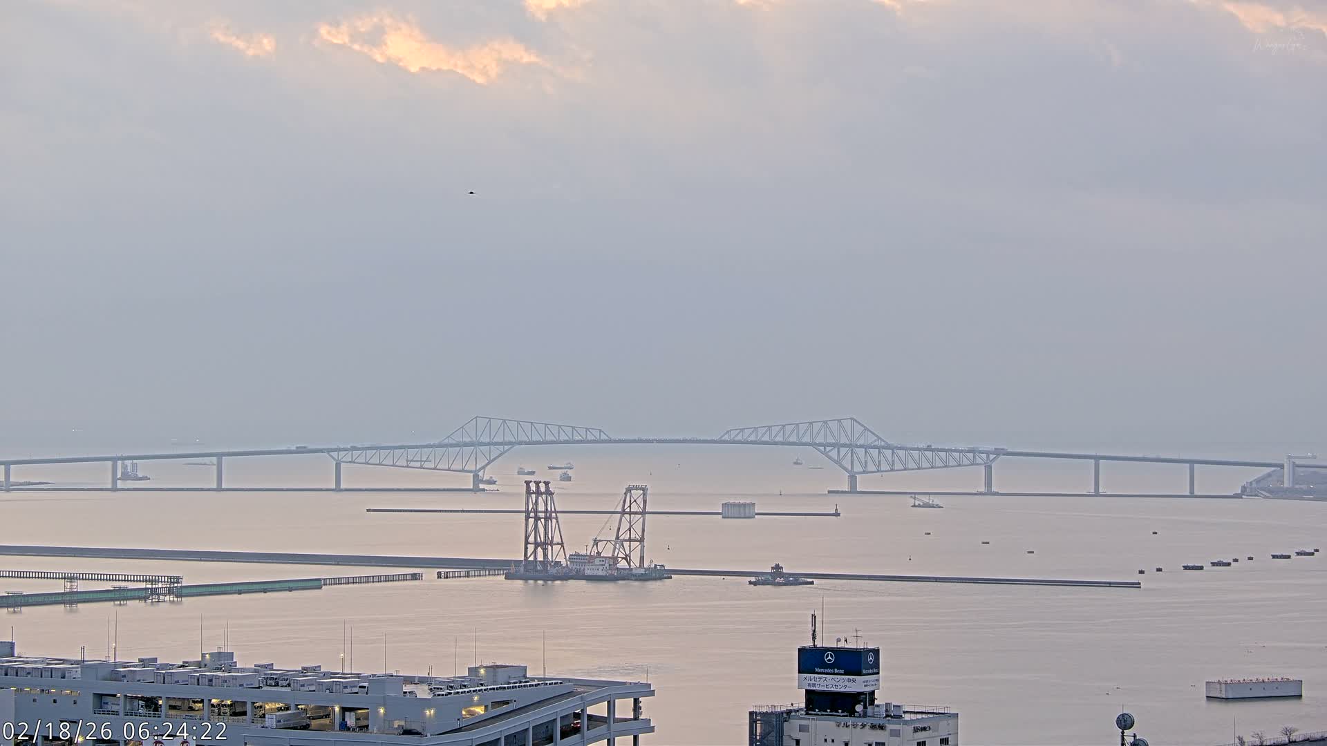 Tokyo,  Gate Bridge & Tokyo Port Inner Harbor ( 東京、ゲートブリッジ、東京港内港 ) Live Cam -1 Chome, Ariake, Koto, Tokyo, Kantō, Honshu, Japan