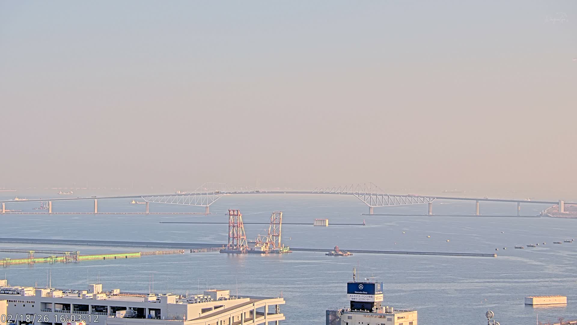 Tokyo,  Gate Bridge & Tokyo Port Inner Harbor ( 東京、ゲートブリッジ、東京港内港 ) Live Cam -1 Chome, Ariake, Koto, Tokyo, Kantō, Honshu, Japan