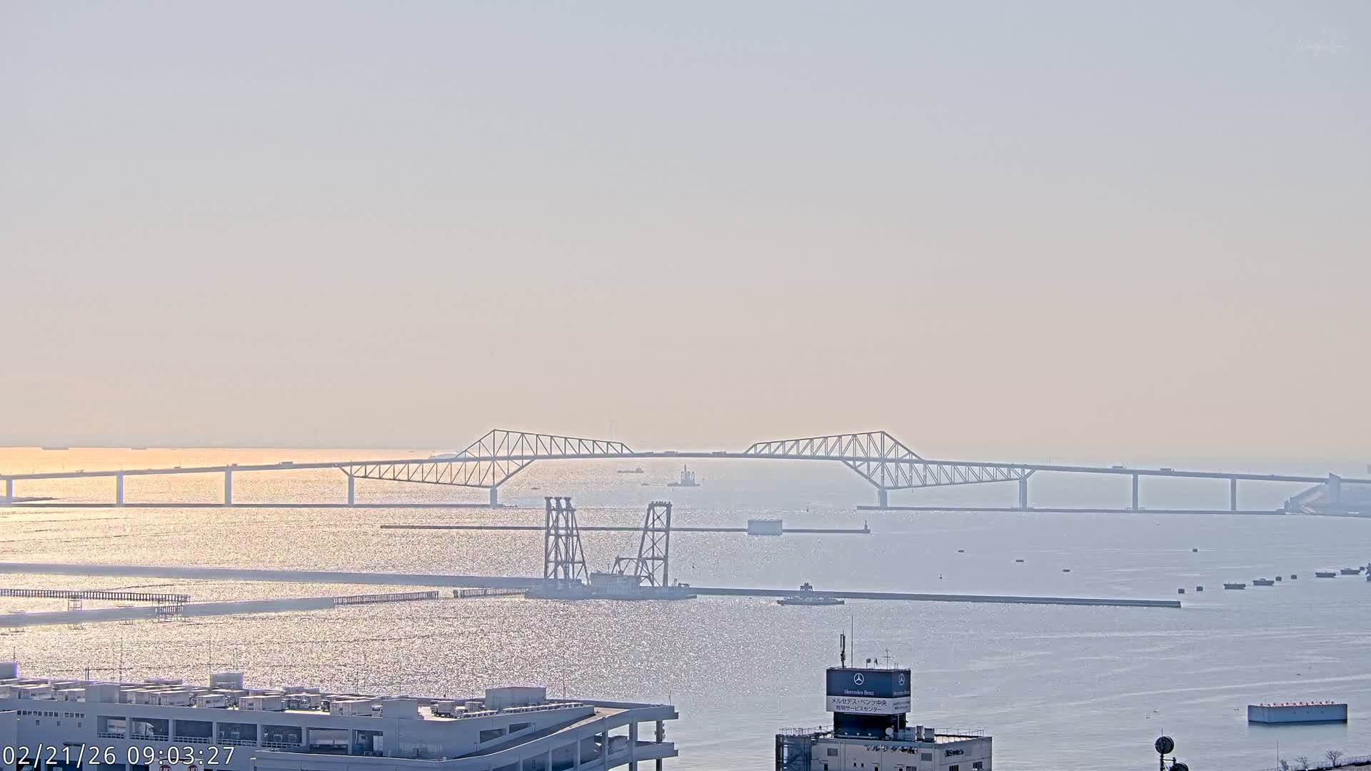 Tokyo,  Gate Bridge & Tokyo Port Inner Harbor ( 東京、ゲートブリッジ、東京港内港 ) Live Cam -1 Chome, Ariake, Koto, Tokyo, Kantō, Honshu, Japan