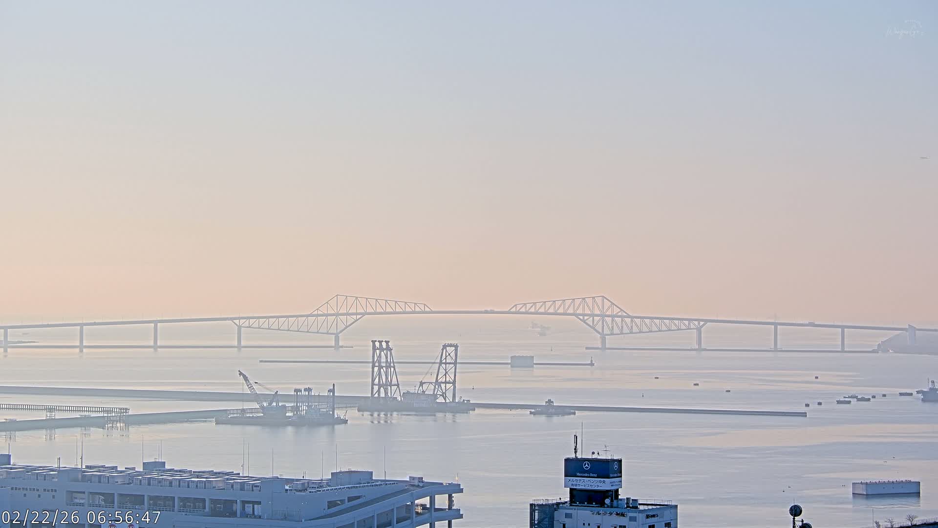Tokyo,  Gate Bridge & Tokyo Port Inner Harbor ( 東京、ゲートブリッジ、東京港内港 ) Live Cam -1 Chome, Ariake, Koto, Tokyo, Kantō, Honshu, Japan