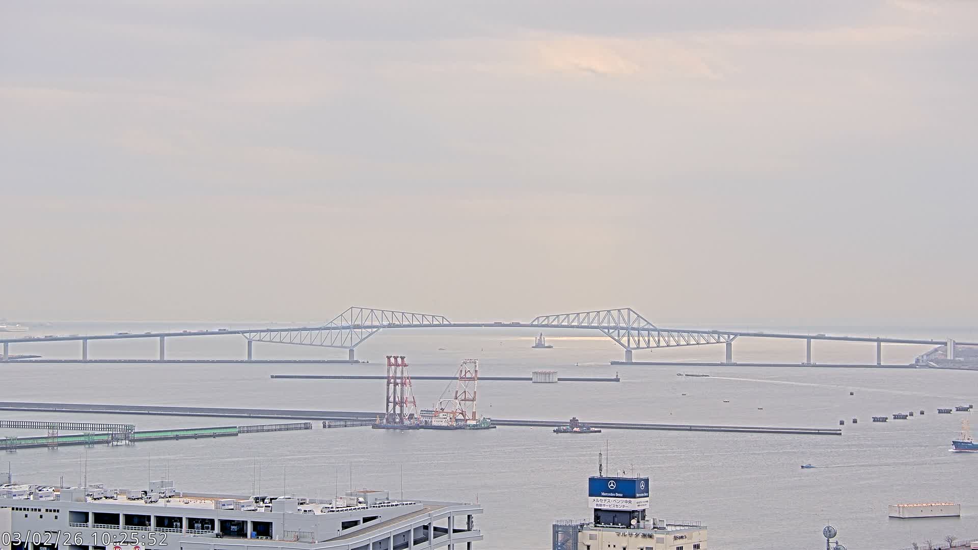 Tokyo,  Gate Bridge & Tokyo Port Inner Harbor ( 東京、ゲートブリッジ、東京港内港 ) Live Cam -1 Chome, Ariake, Koto, Tokyo, Kantō, Honshu, Japan