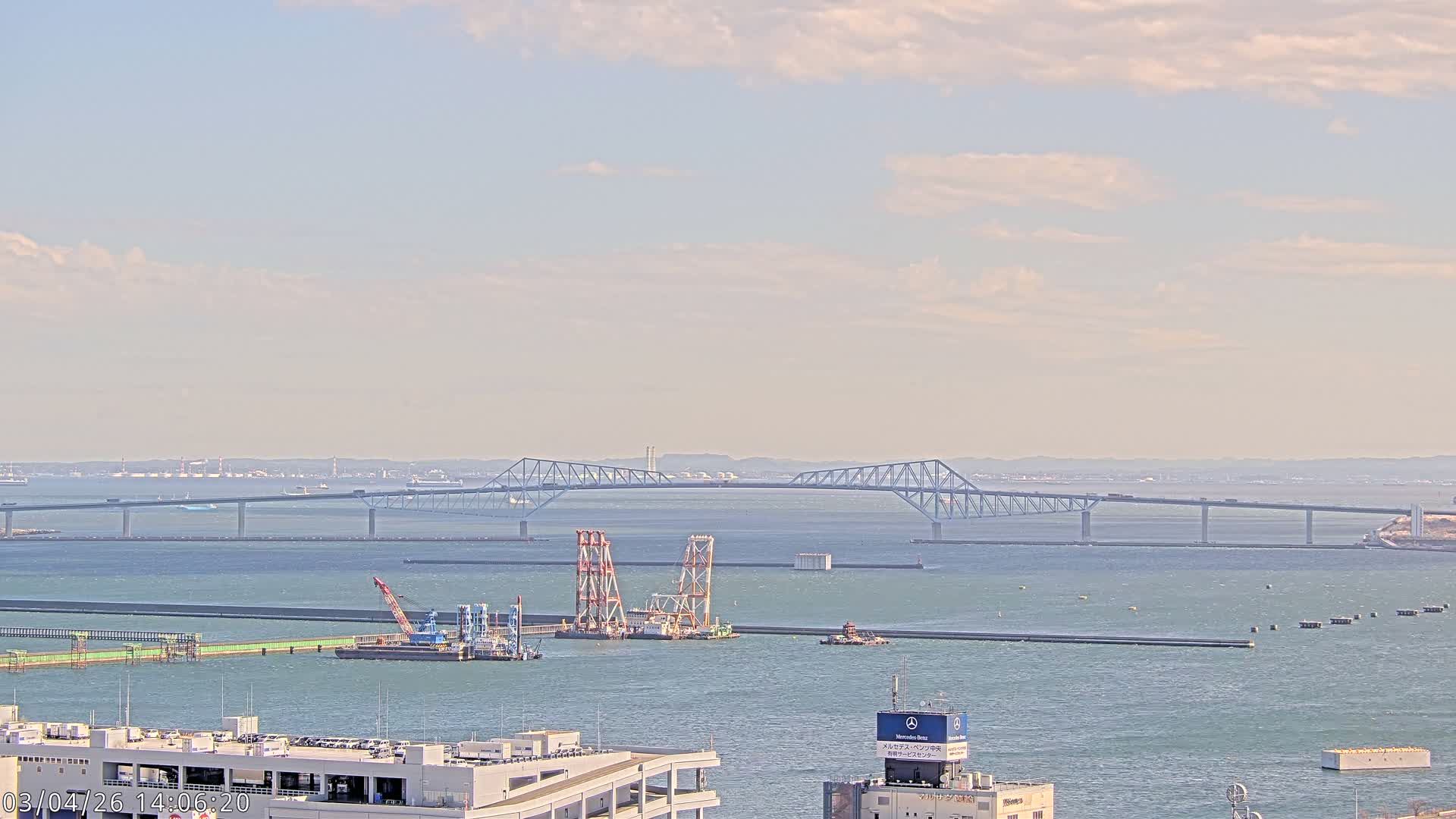Tokyo,  Gate Bridge & Tokyo Port Inner Harbor ( 東京、ゲートブリッジ、東京港内港 ) Live Cam -1 Chome, Ariake, Koto, Tokyo, Kantō, Honshu, Japan