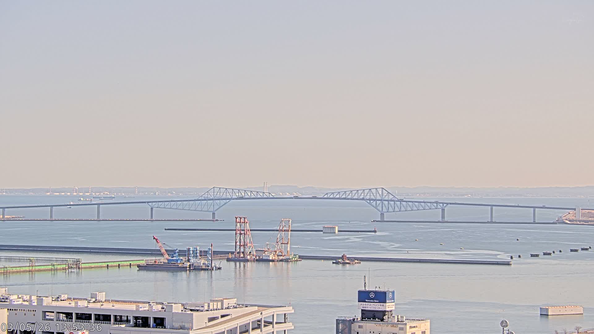 Tokyo,  Gate Bridge & Tokyo Port Inner Harbor ( 東京、ゲートブリッジ、東京港内港 ) Live Cam -1 Chome, Ariake, Koto, Tokyo, Kantō, Honshu, Japan