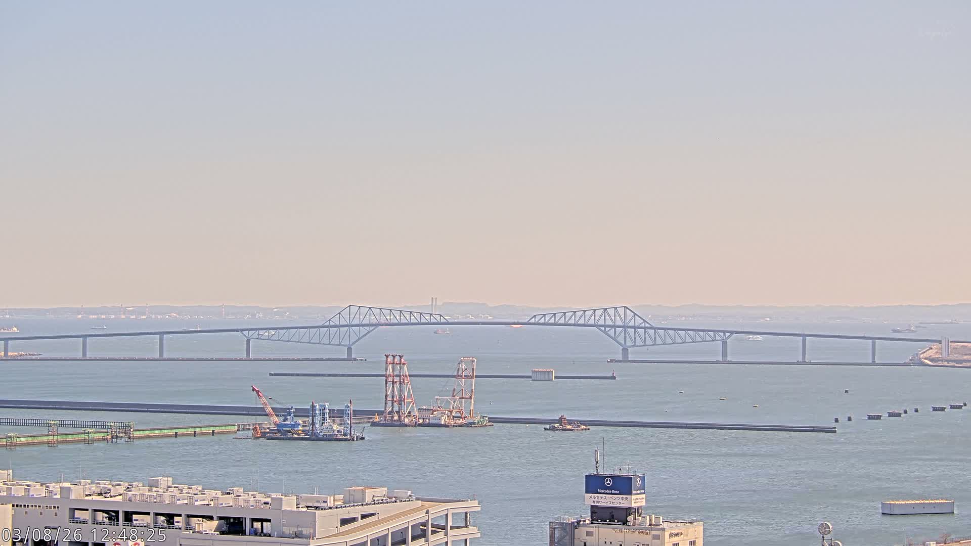 Tokyo,  Gate Bridge & Tokyo Port Inner Harbor ( 東京、ゲートブリッジ、東京港内港 ) Live Cam -1 Chome, Ariake, Koto, Tokyo, Kantō, Honshu, Japan