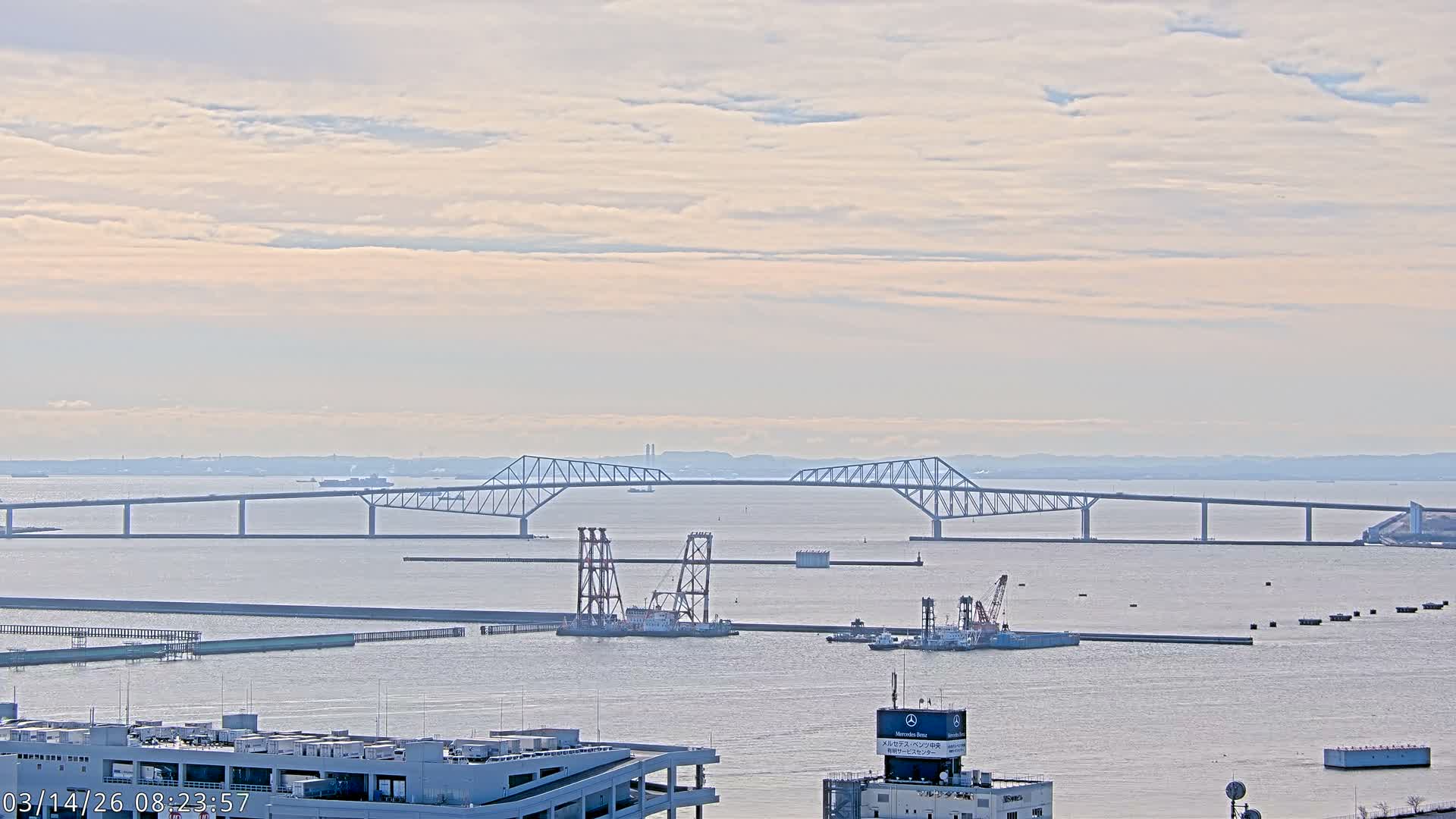 Tokyo,  Gate Bridge & Tokyo Port Inner Harbor ( 東京、ゲートブリッジ、東京港内港 ) Live Cam -1 Chome, Ariake, Koto, Tokyo, Kantō, Honshu, Japan