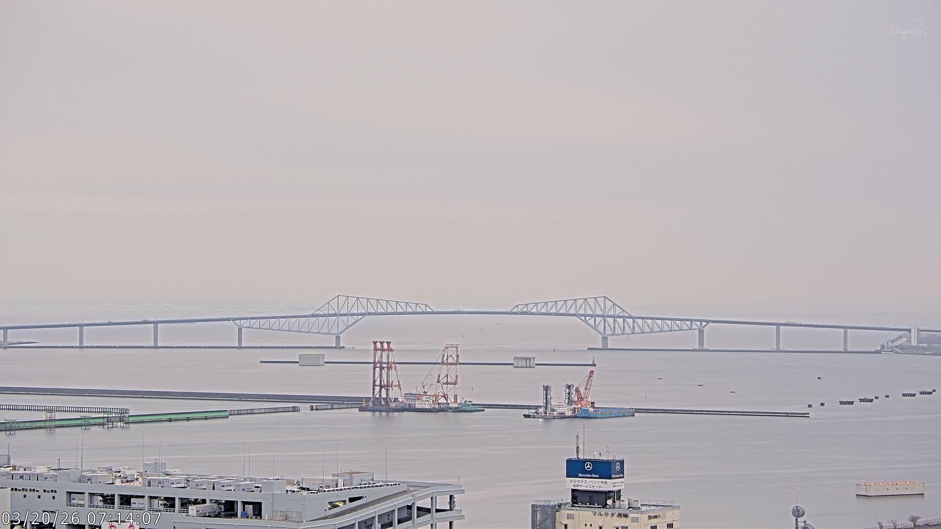 Tokyo,  Gate Bridge & Tokyo Port Inner Harbor ( 東京、ゲートブリッジ、東京港内港 ) Live Cam -1 Chome, Ariake, Koto, Tokyo, Kantō, Honshu, Japan