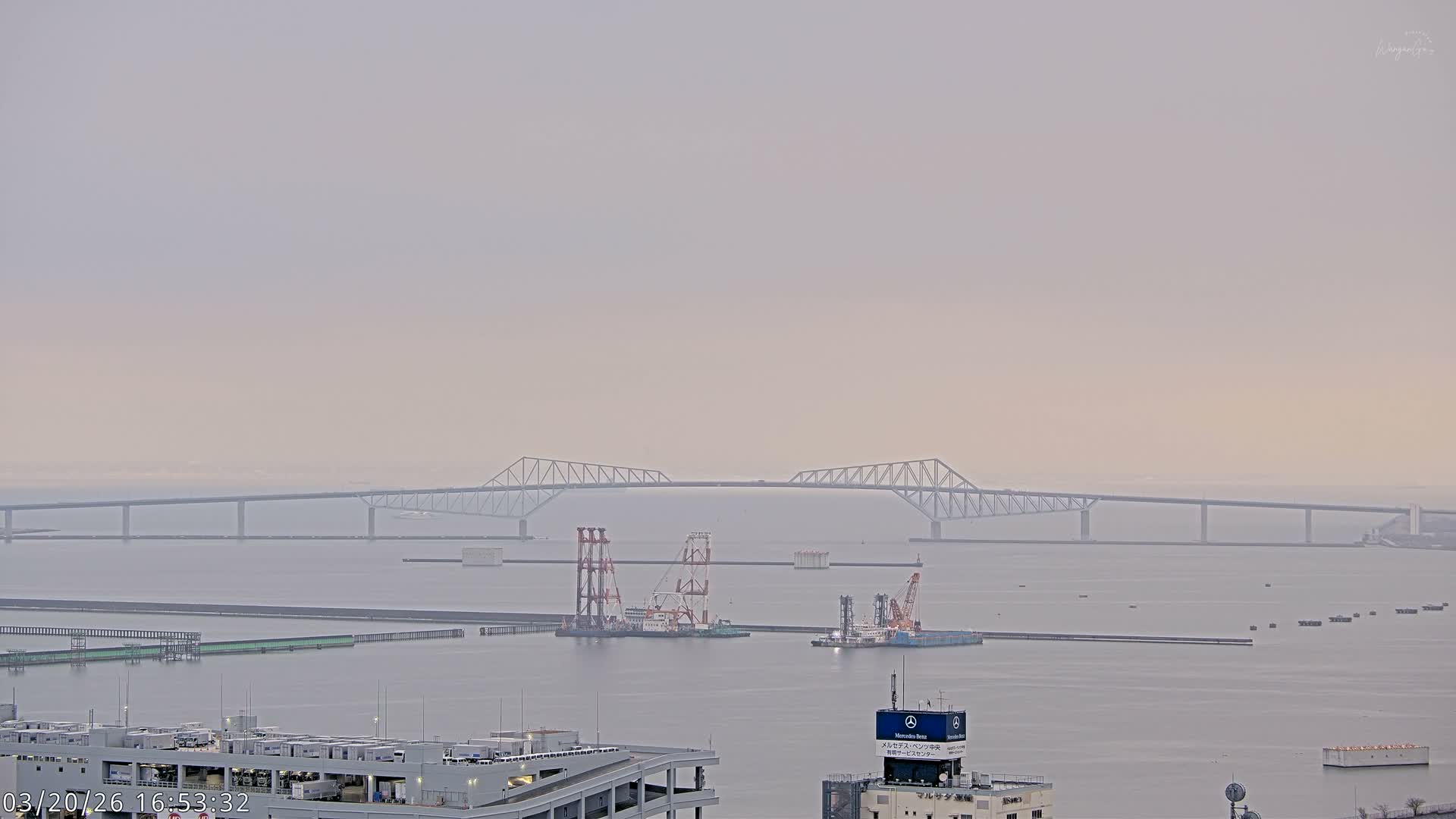 Tokyo,  Gate Bridge & Tokyo Port Inner Harbor ( 東京、ゲートブリッジ、東京港内港 ) Live Cam -1 Chome, Ariake, Koto, Tokyo, Kantō, Honshu, Japan