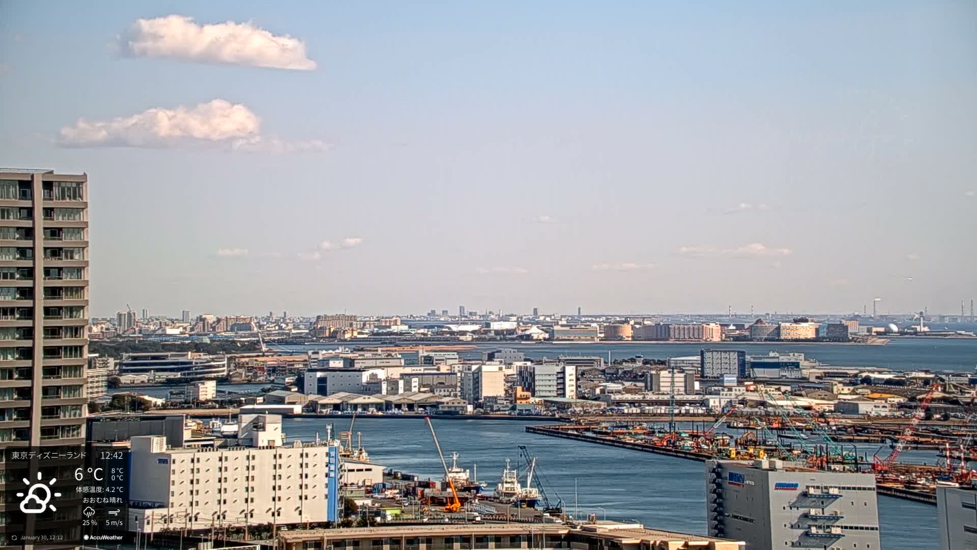Tokyo, Tokyo Metropolitan Expressway Route B &  Koto &  Edogawa Discrict Skyline from Ariake ( 有明から見た東京、首都高B線、江東・江戸川地区のスカイライン ) Live Cam  - 1 Chome, Ariake, Koto-ku, Tokyo, Kantō, Honshu, Japan