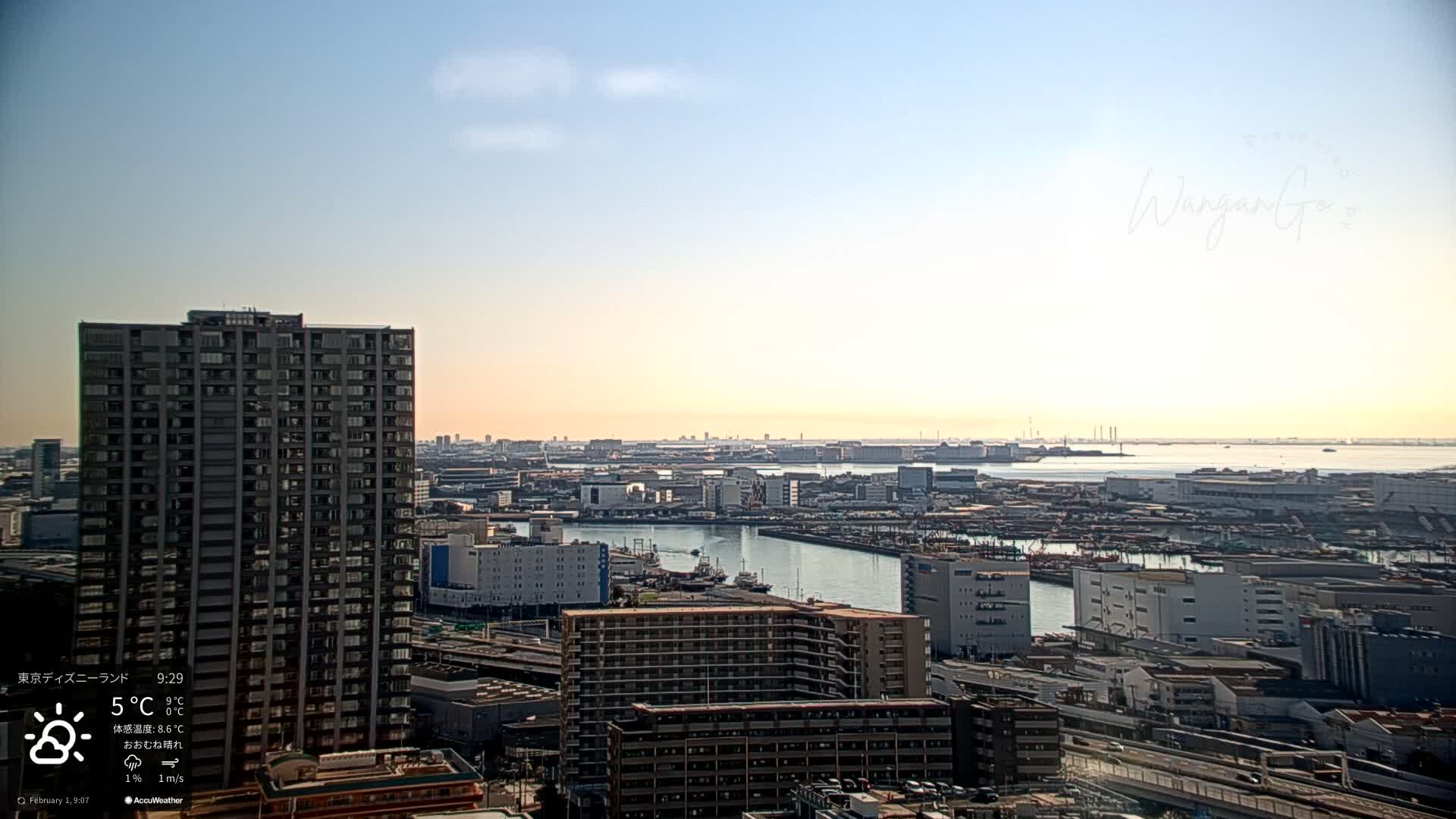 Tokyo, Tokyo Metropolitan Expressway Route B &  Koto &  Edogawa Discrict Skyline from Ariake ( 有明から見た東京、首都高B線、江東・江戸川地区のスカイライン ) Live Cam  - 1 Chome, Ariake, Koto-ku, Tokyo, Kantō, Honshu, Japan