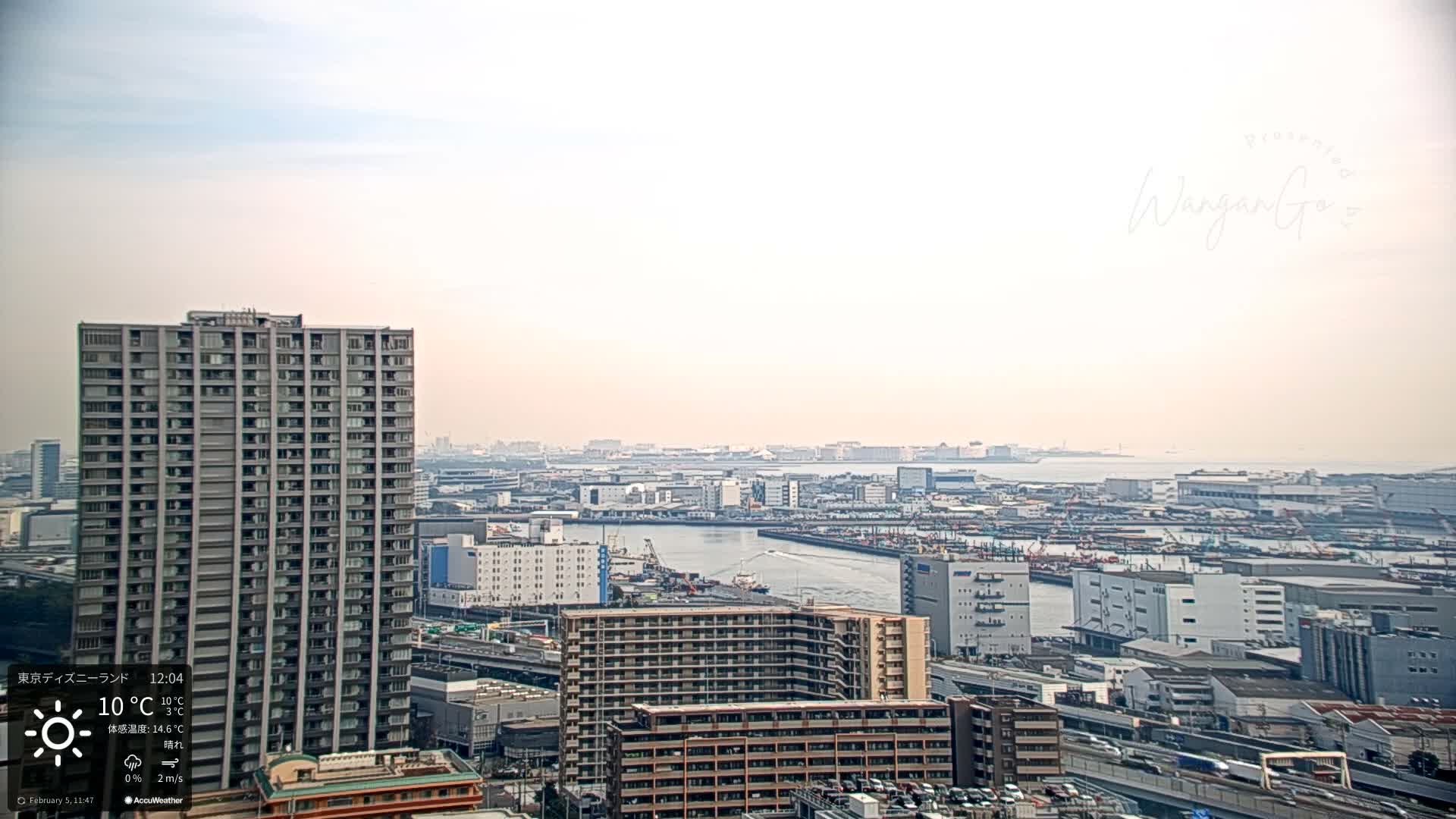 Tokyo, Tokyo Metropolitan Expressway Route B &  Koto &  Edogawa Discrict Skyline from Ariake ( 有明から見た東京、首都高B線、江東・江戸川地区のスカイライン ) Live Cam  - 1 Chome, Ariake, Koto-ku, Tokyo, Kantō, Honshu, Japan