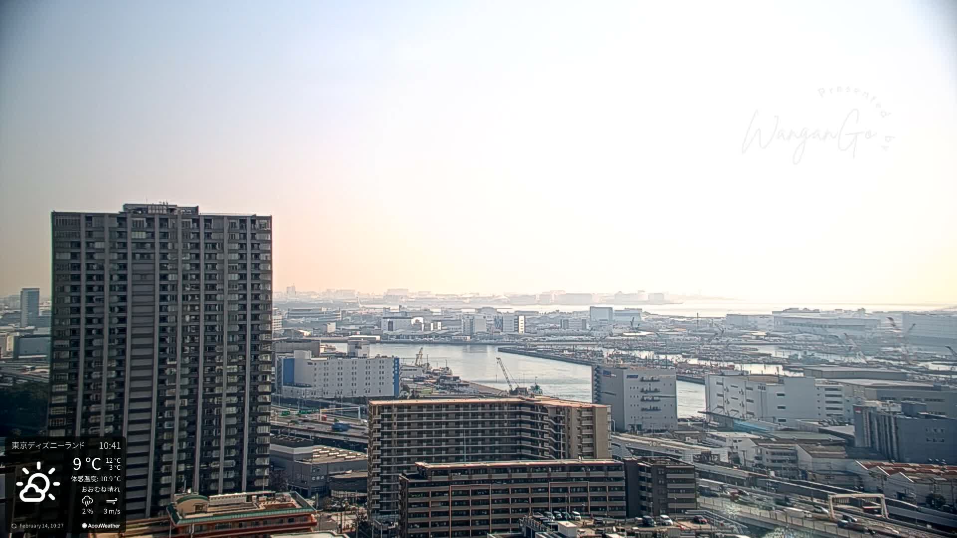 Tokyo, Tokyo Metropolitan Expressway Route B &  Koto &  Edogawa Discrict Skyline from Ariake ( 有明から見た東京、首都高B線、江東・江戸川地区のスカイライン ) Live Cam  - 1 Chome, Ariake, Koto-ku, Tokyo, Kantō, Honshu, Japan
