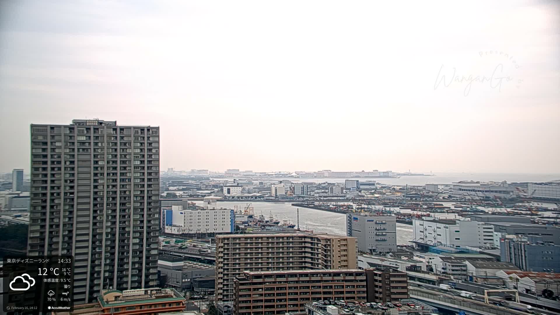 Tokyo, Tokyo Metropolitan Expressway Route B &  Koto &  Edogawa Discrict Skyline from Ariake ( 有明から見た東京、首都高B線、江東・江戸川地区のスカイライン ) Live Cam  - 1 Chome, Ariake, Koto-ku, Tokyo, Kantō, Honshu, Japan